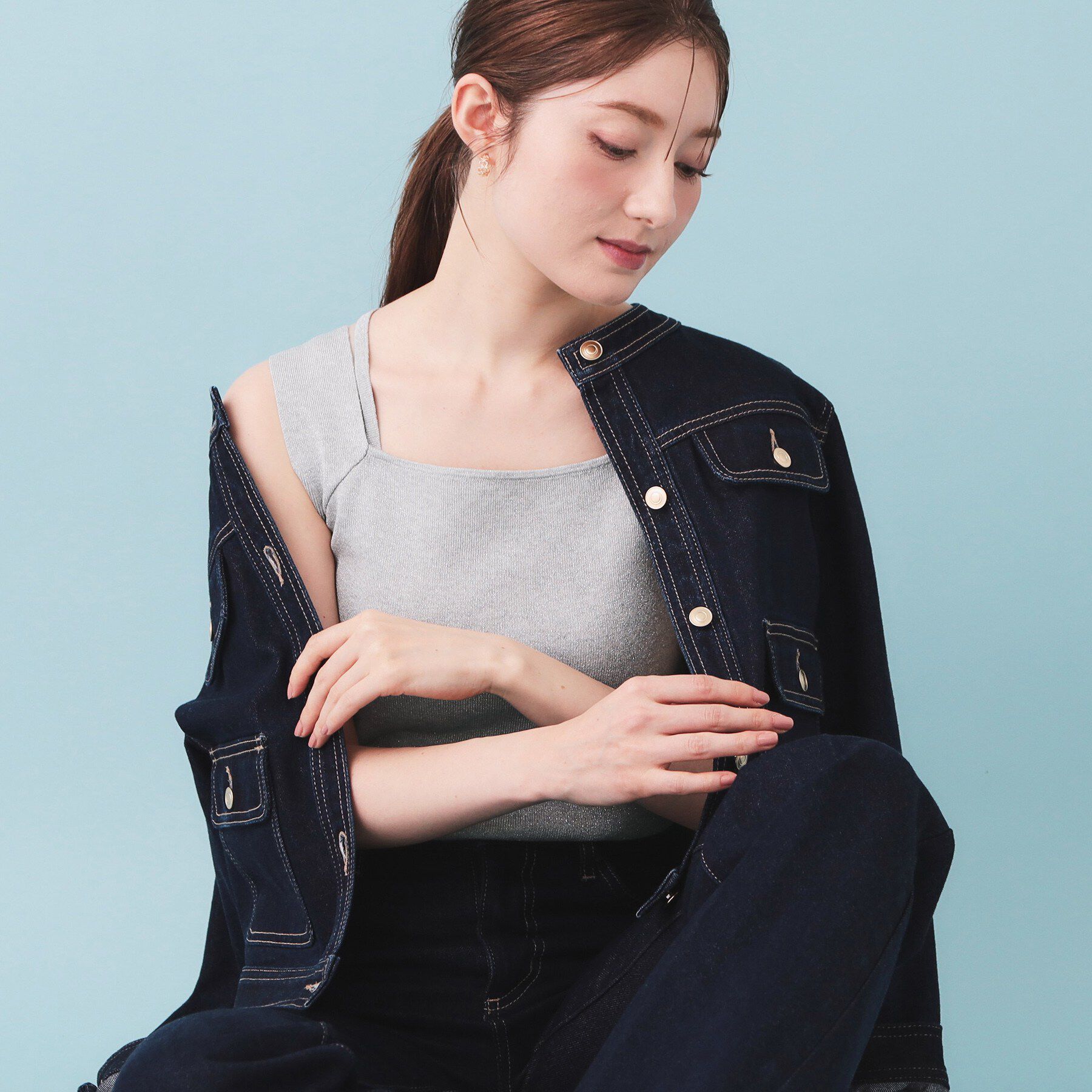 index「2Wayスクエアネックニットタンク【洗濯機OK/抗ピル】」|キャミソール|