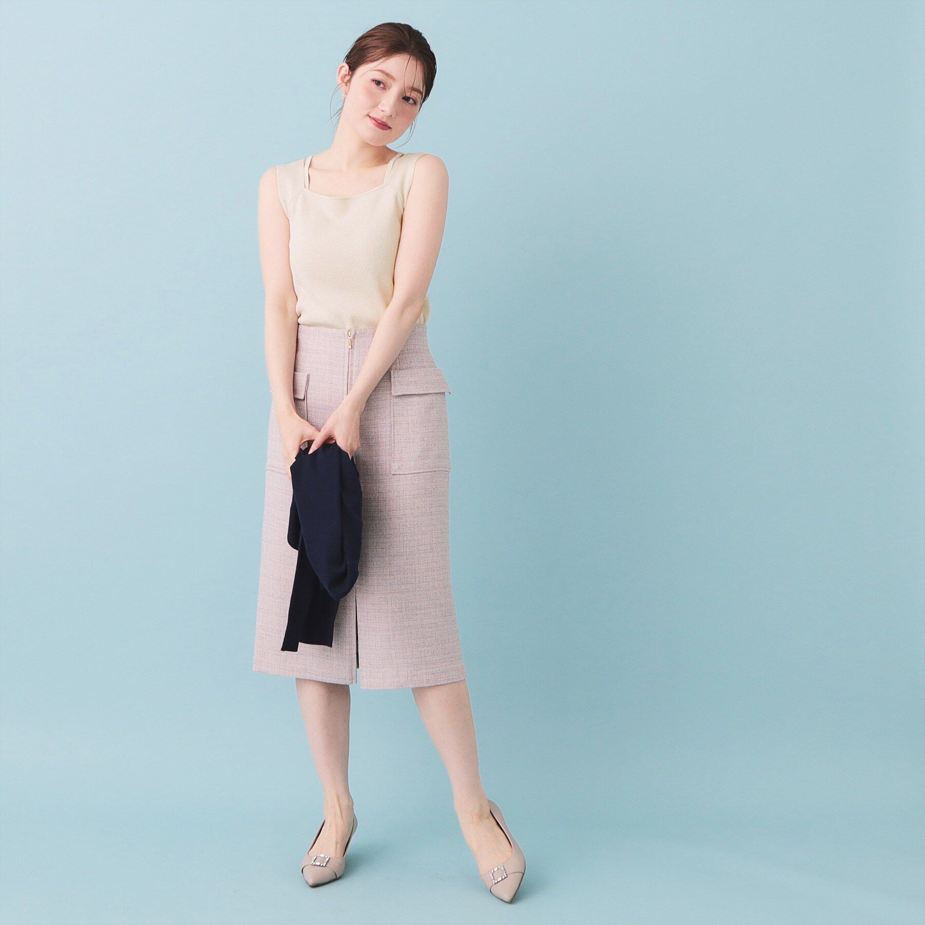 index「2Wayスクエアネックニットタンク【洗濯機OK/抗ピル】」|キャミソール|