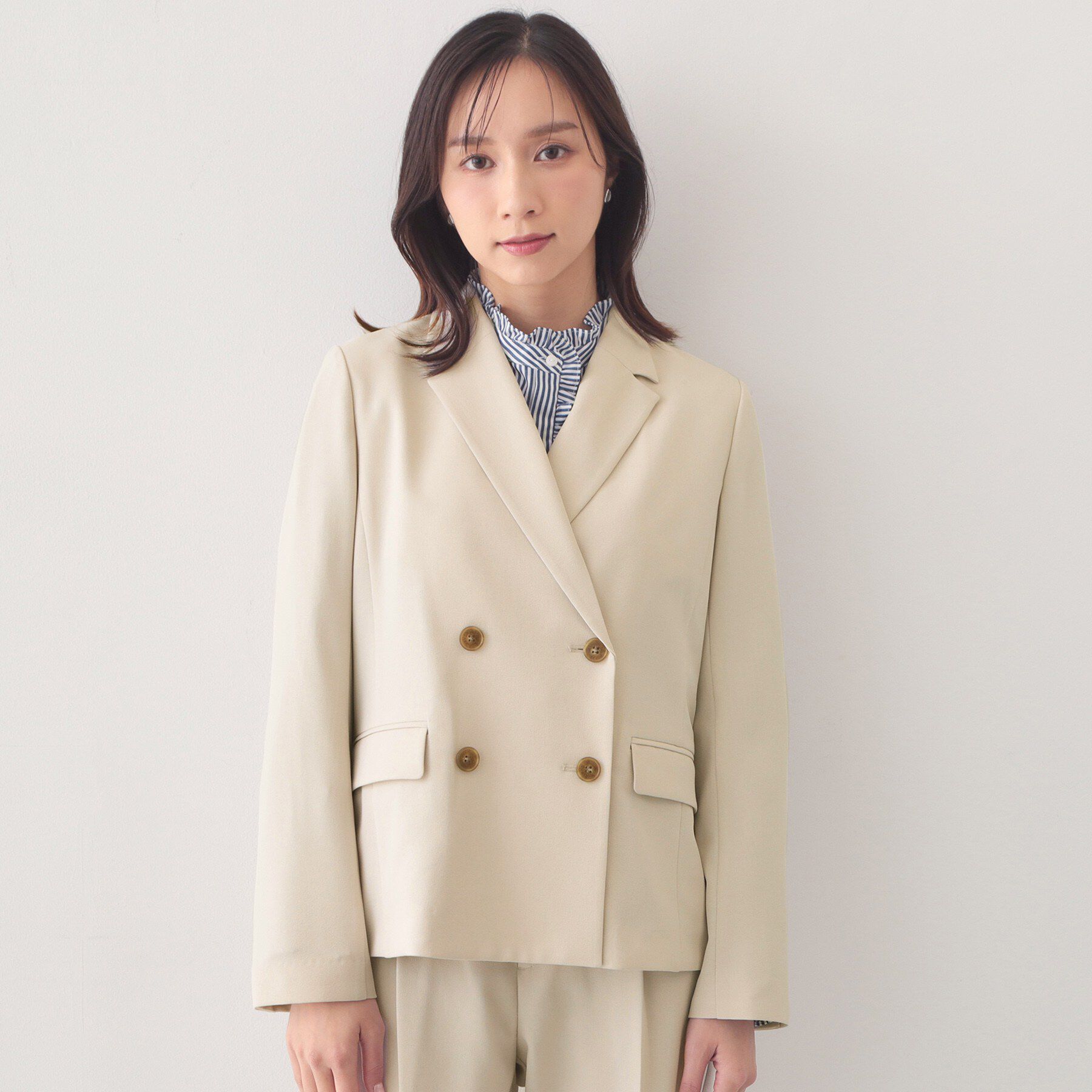 index「ダブルブレストジャケット/セットアップ対応可【洗える/接触冷感/吸水速乾/防シワ/ストレッチ】」|テーラードジャケット|