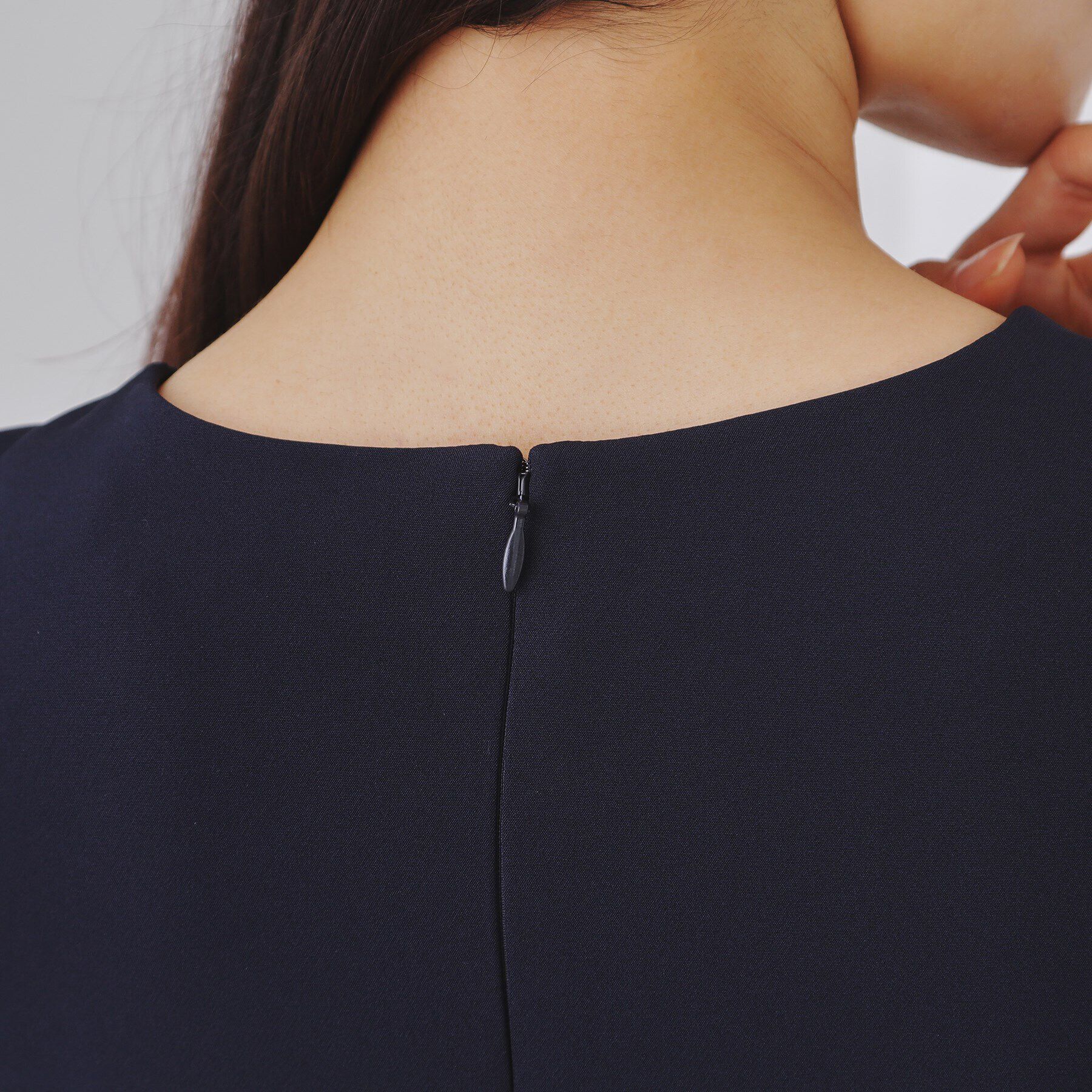 OPAQUE.CLIP「《通勤・セレモニー/セットアップ対応》タックフレアワンピース/ダブルクロス【洗濯機洗い可】」|ワンピース|