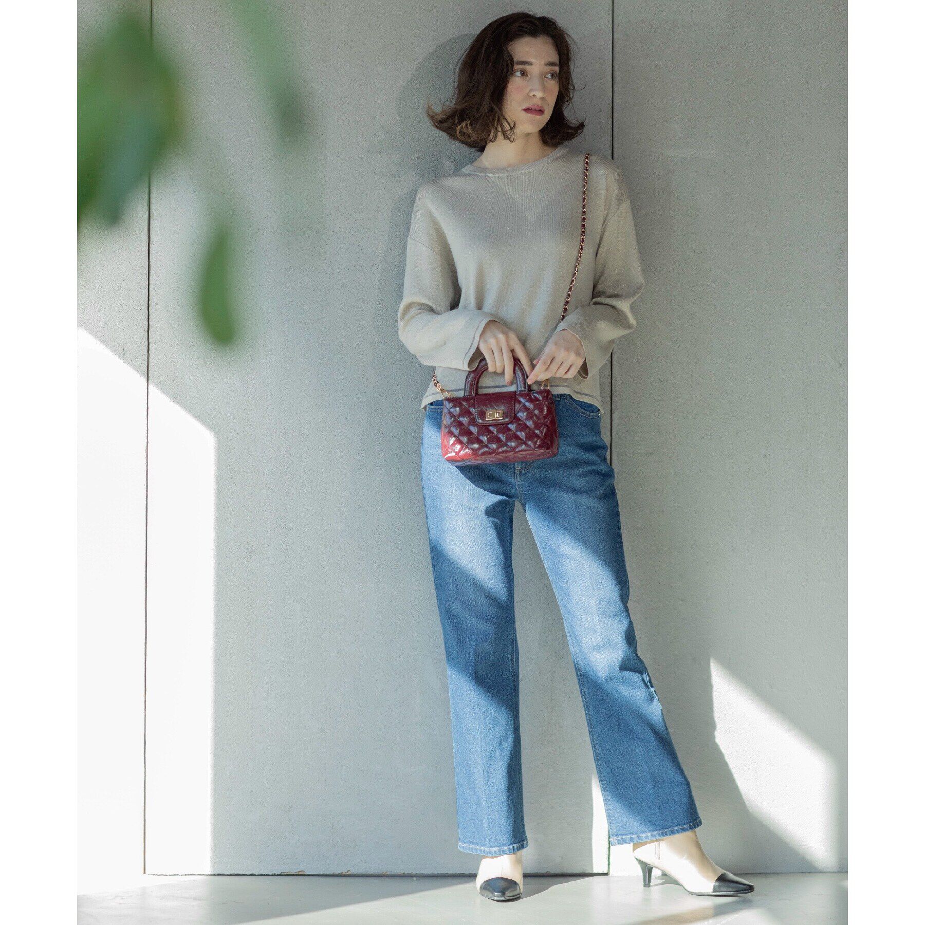 OPAQUE.CLIP「ラメシアーラインニット【洗濯機洗い可】」|ニット・セーター|