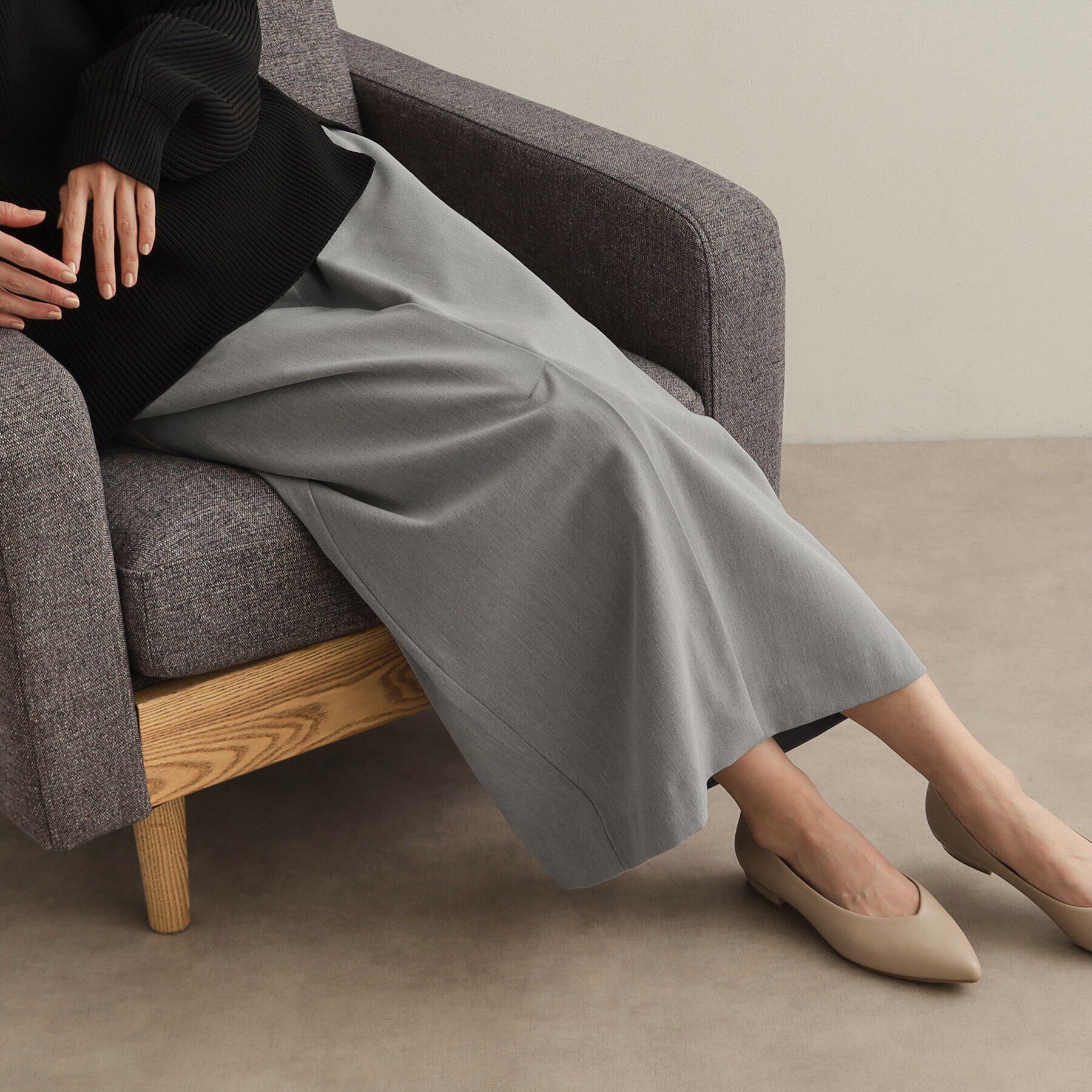 OPAQUE.CLIP「ストレッチイージーナロースカート【洗濯機洗い可】」|スカート|