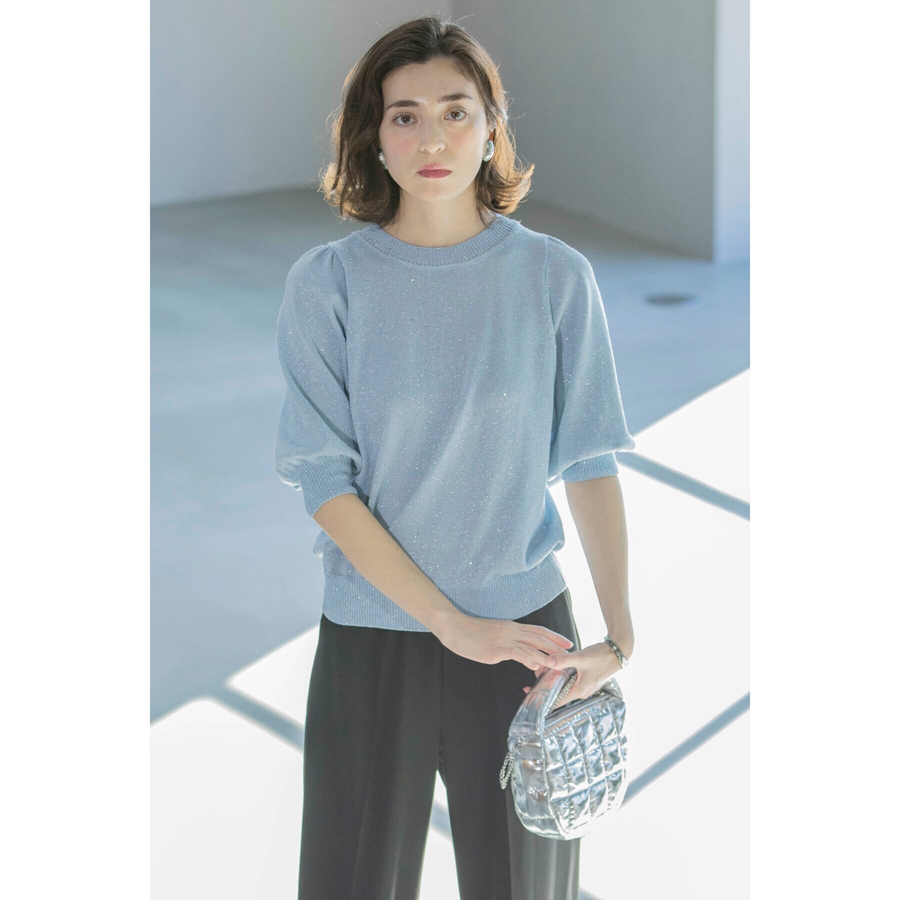 OPAQUE.CLIP「【2WAY】スクエアキルティングシャイニーミニショルダーバッグ」|ショルダー・メッセンジャー|