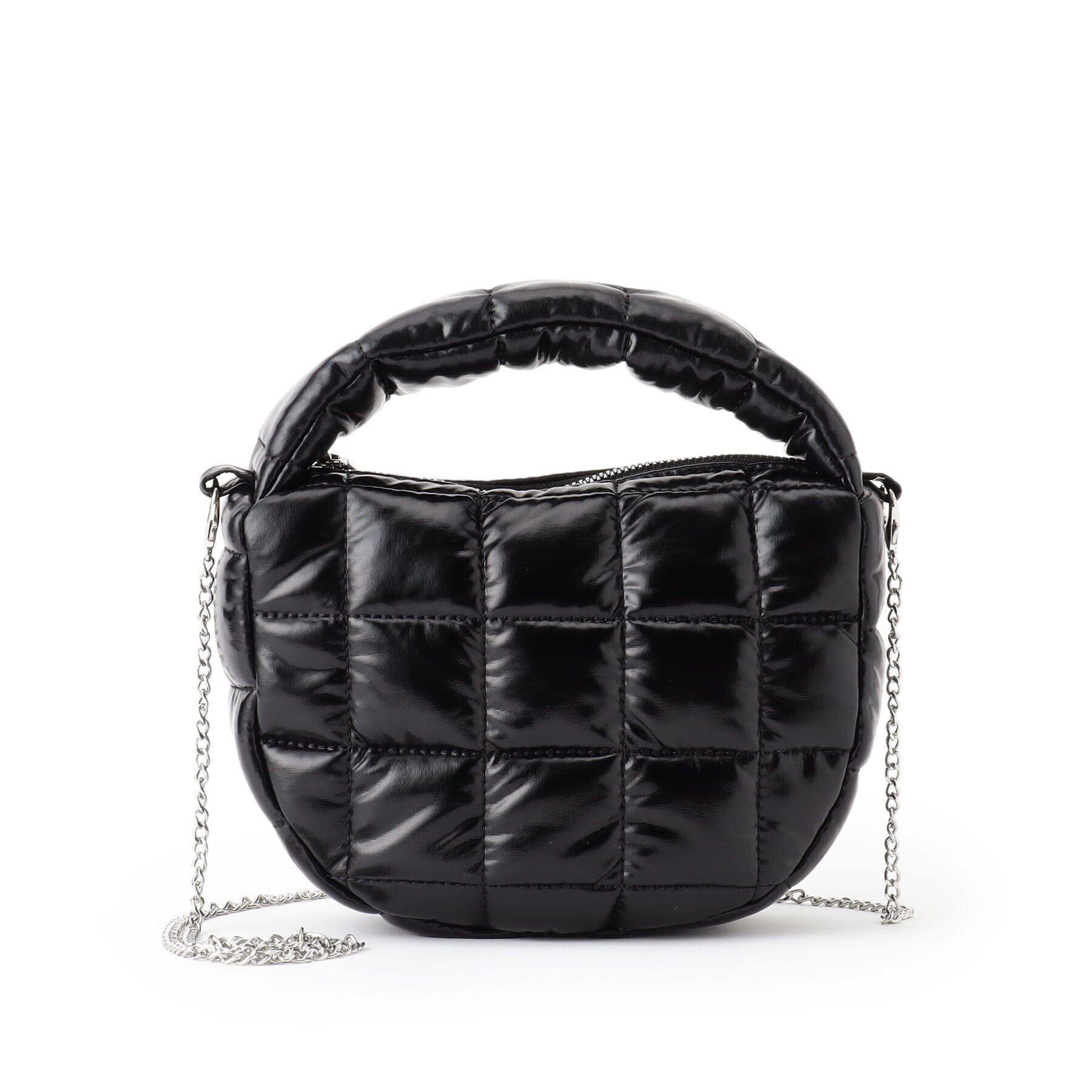 OPAQUE.CLIP「【2WAY】スクエアキルティングシャイニーミニショルダーバッグ」|ショルダー・メッセンジャー|