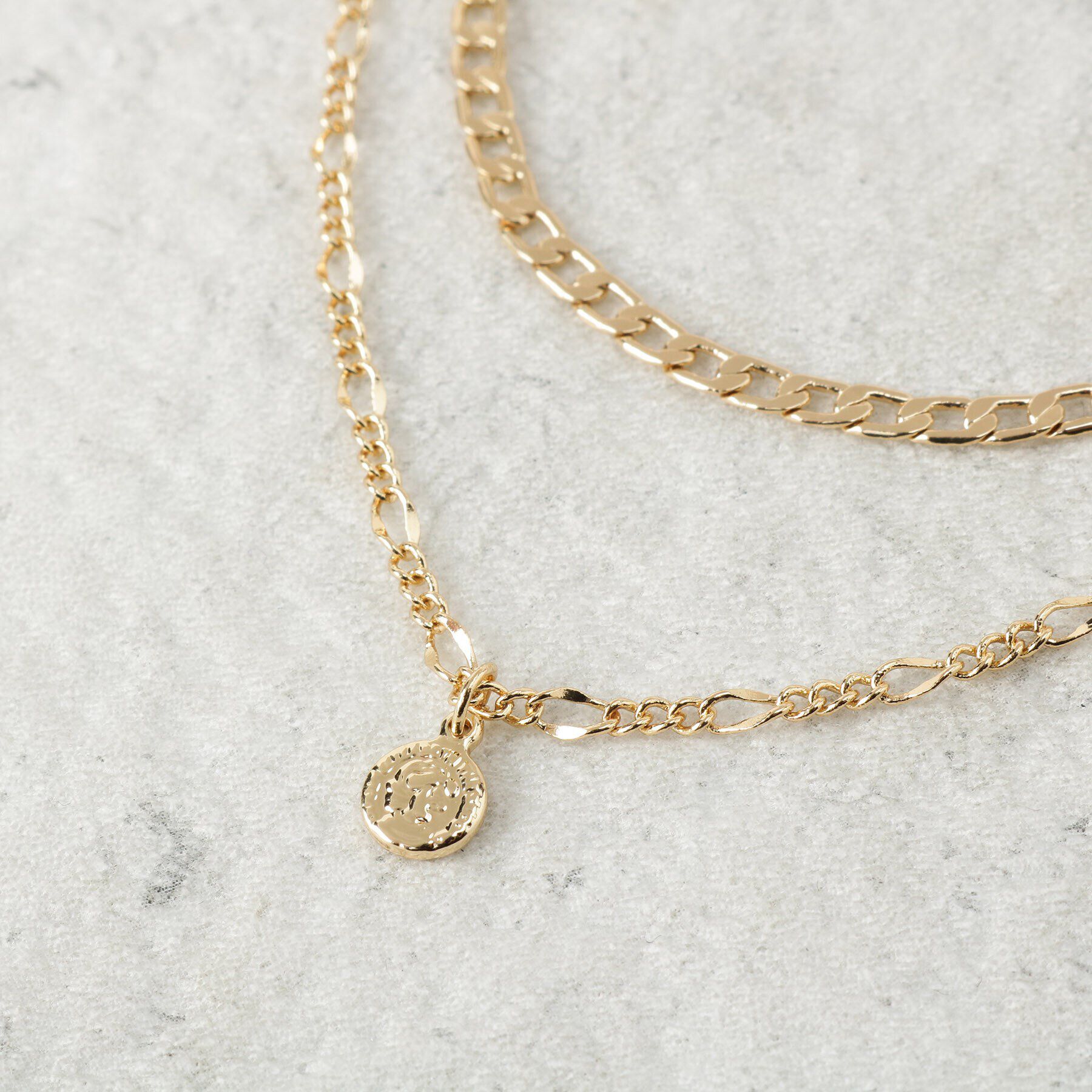 OPAQUE.CLIP「2連チェーンコインチャーム付ネックレス」|ネックレス|