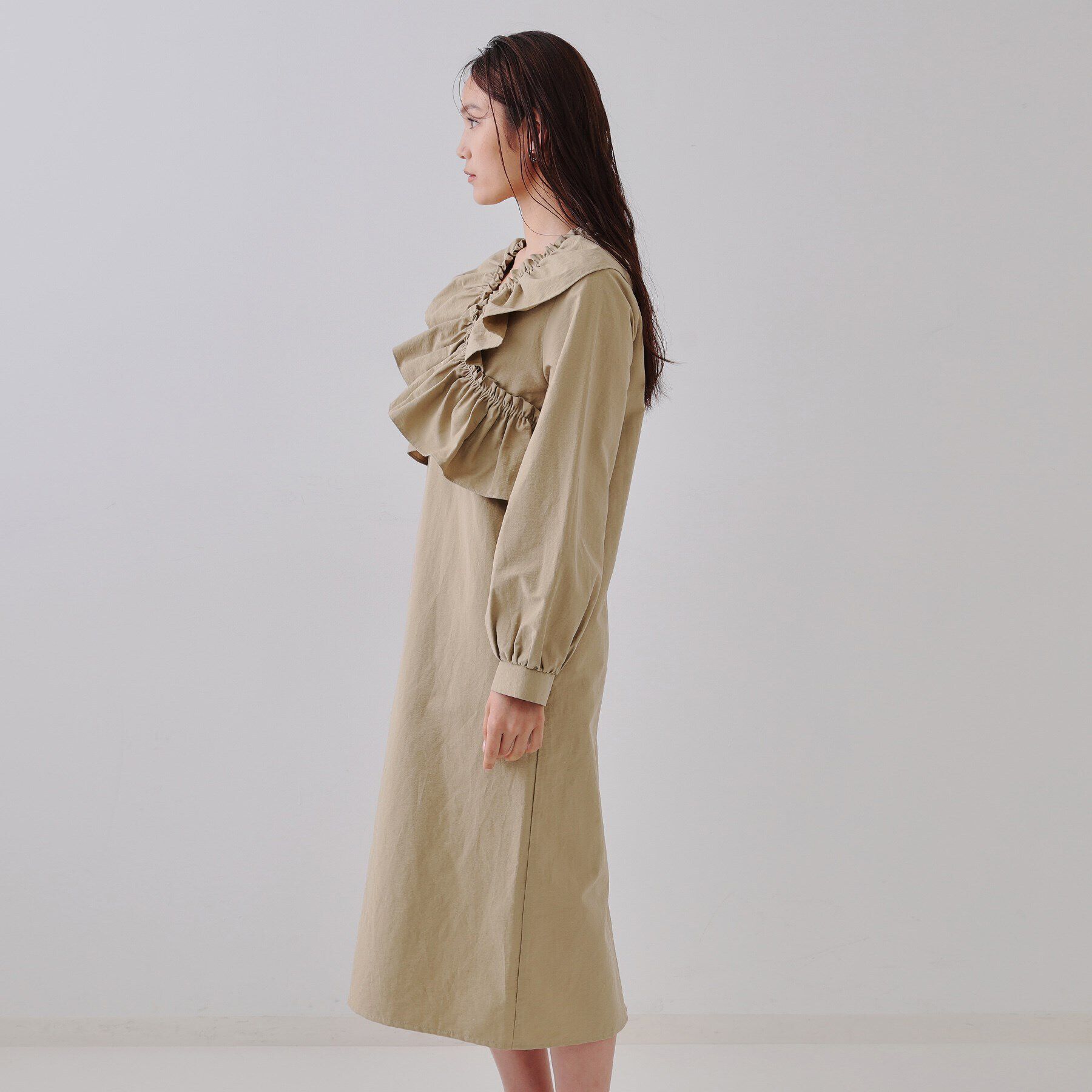 OPAQUE.CLIP「フリルデザインワンピース【洗濯機洗い可】」|ワンピース|