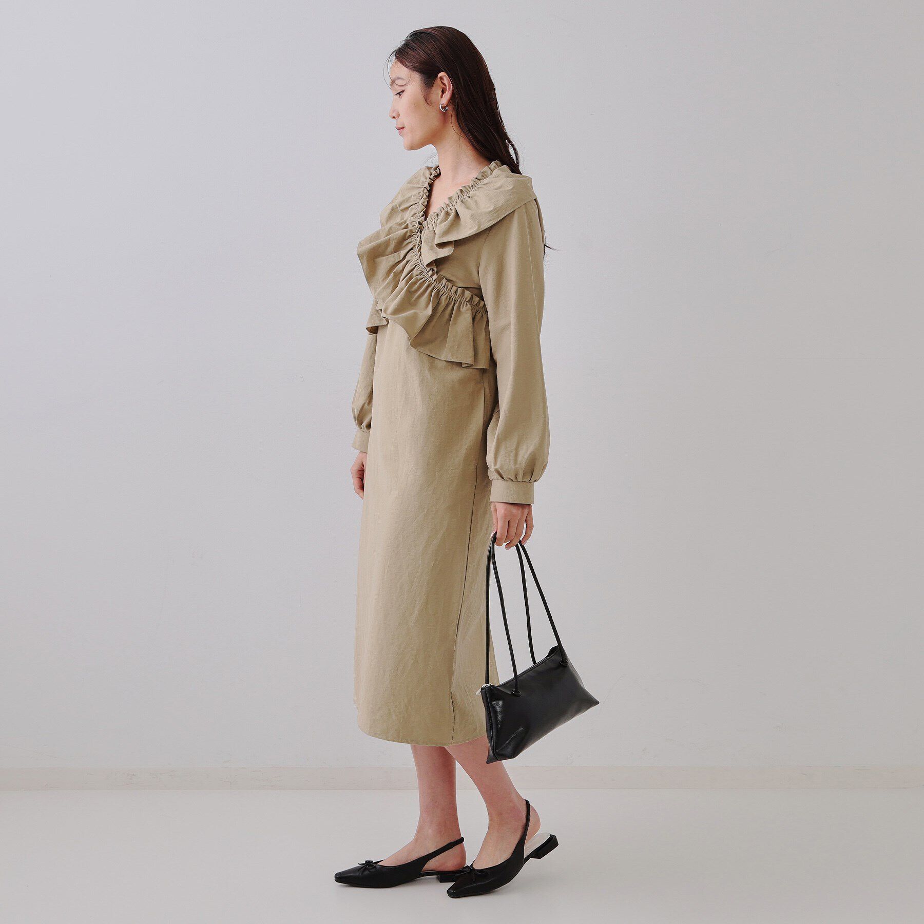 OPAQUE.CLIP「フリルデザインワンピース【洗濯機洗い可】」|ワンピース|