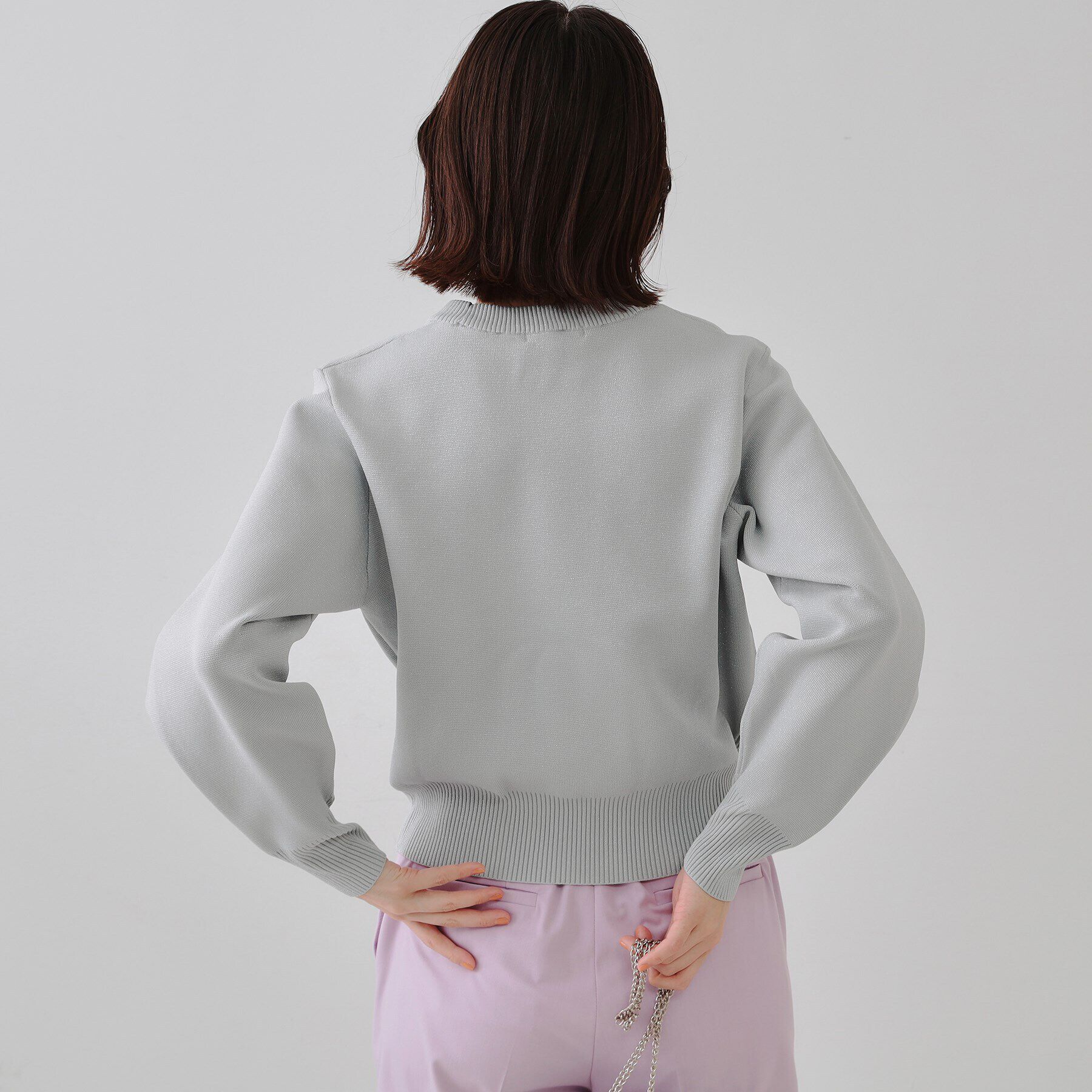 OPAQUE.CLIP「ラメボリュームスリーブニット【洗濯機洗い可】」|ニット・セーター|