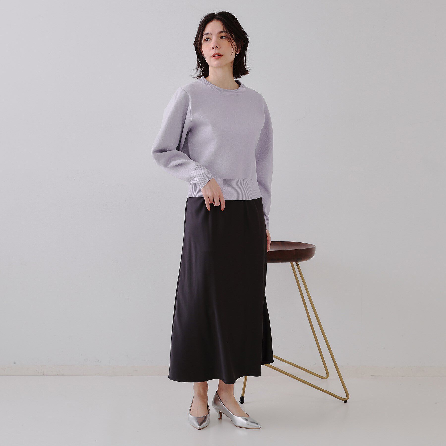 OPAQUE.CLIP「ラメボリュームスリーブニット【洗濯機洗い可】」|ニット・セーター|