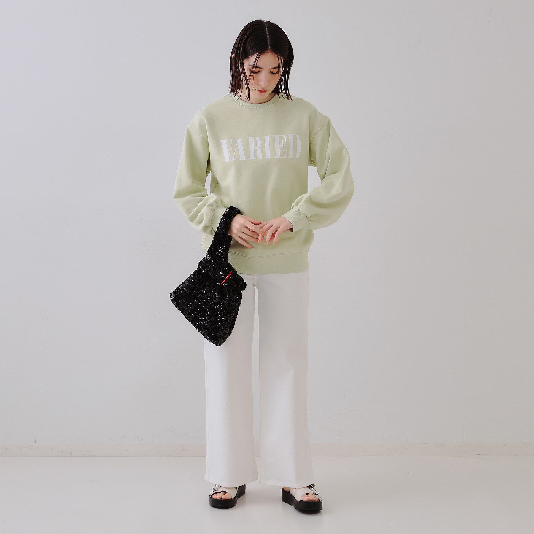 OPAQUE.CLIP「フロッキーロゴスウェット【洗濯機洗い可】」|Tシャツ・カットソー|