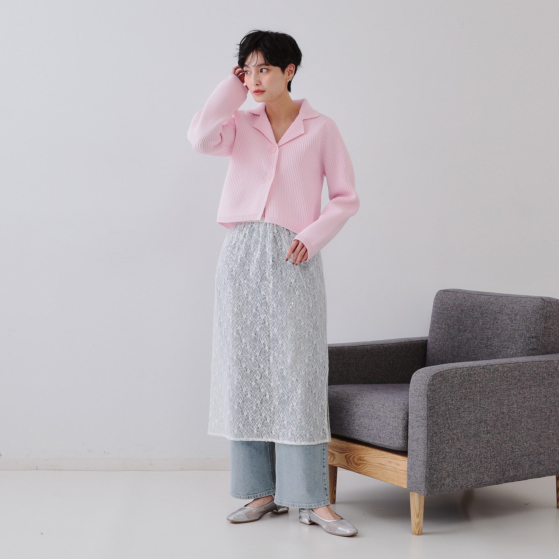 OPAQUE.CLIP「ショートニットカーディガン【洗濯機洗い可/抗ピル】」|カーディガン|