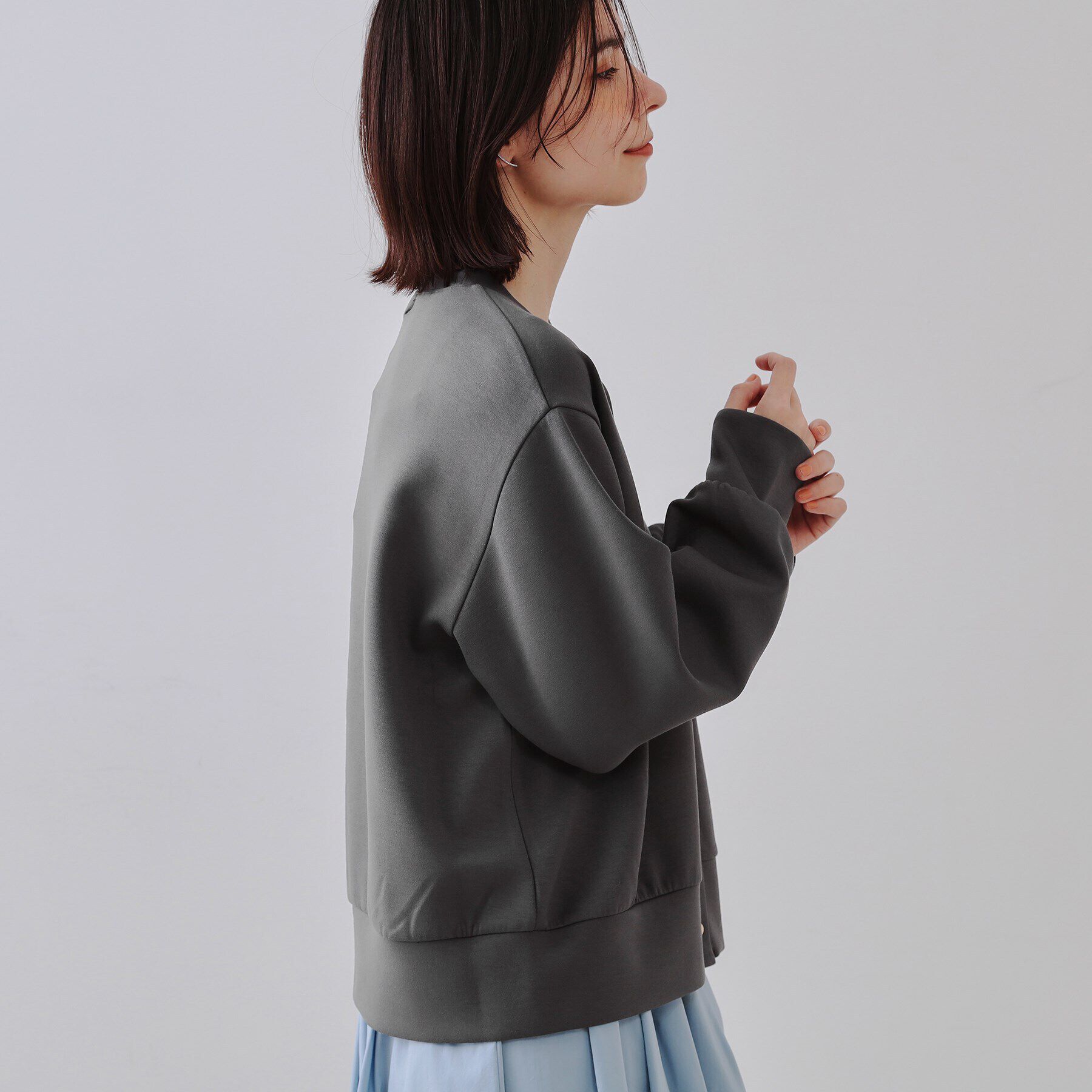 OPAQUE.CLIP「スナップボタンカーディガン【洗濯機洗い可】」|カーディガン|