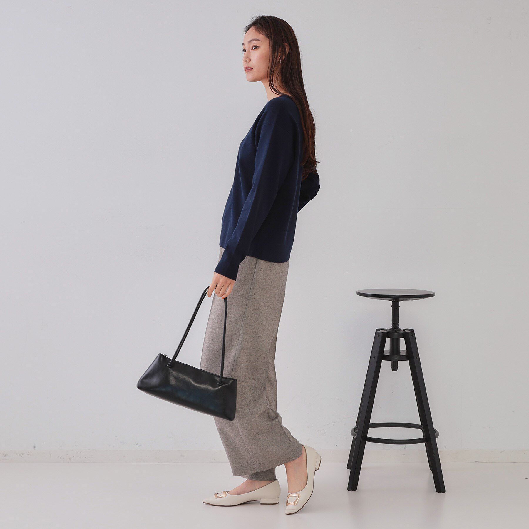 OPAQUE.CLIP「キーネックニット/オーガニックコツトン混【UV/洗濯機洗い可】」|ニット・セーター|