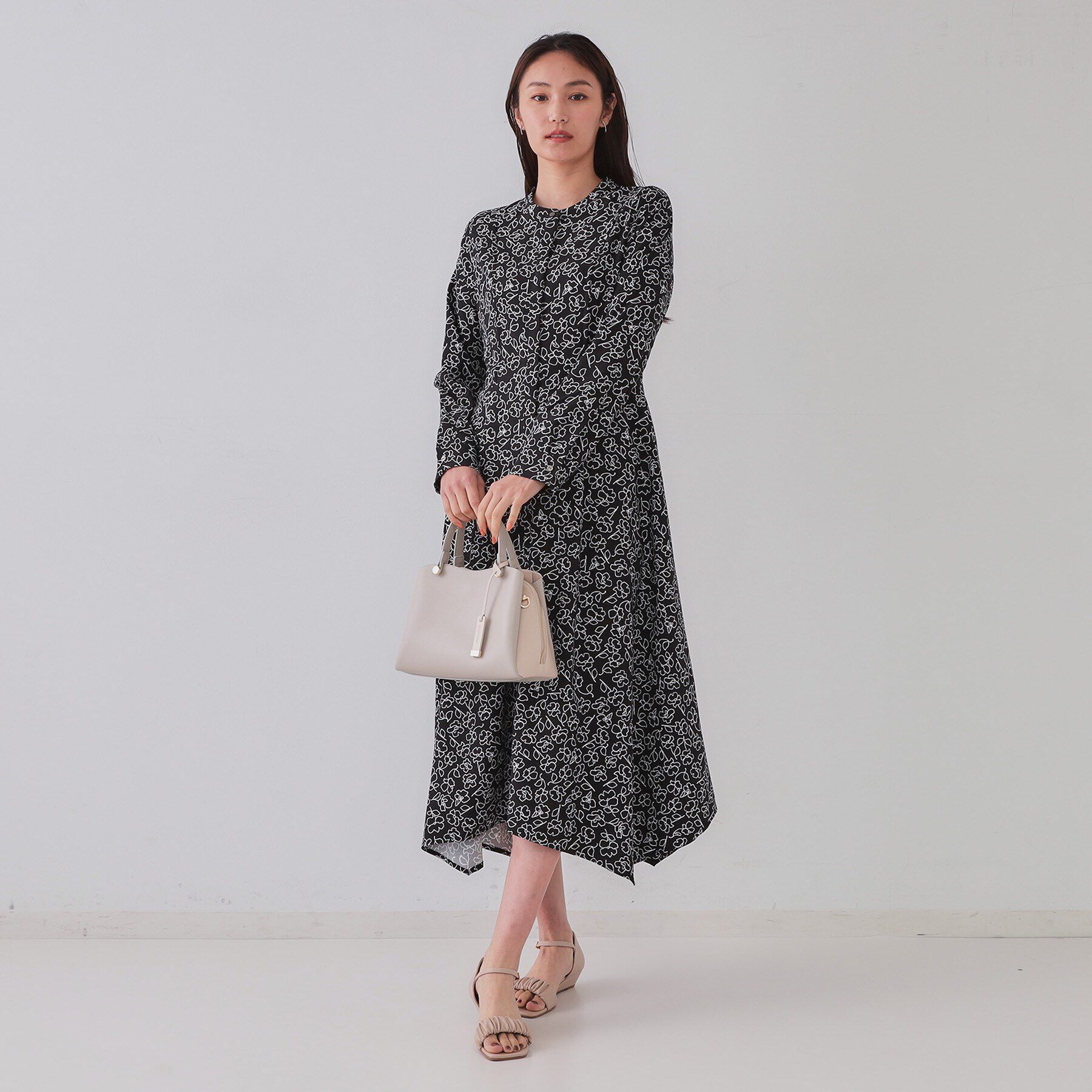 OPAQUE.CLIP「フラワープリントワンピース【洗濯機洗い可】」|ワンピース|