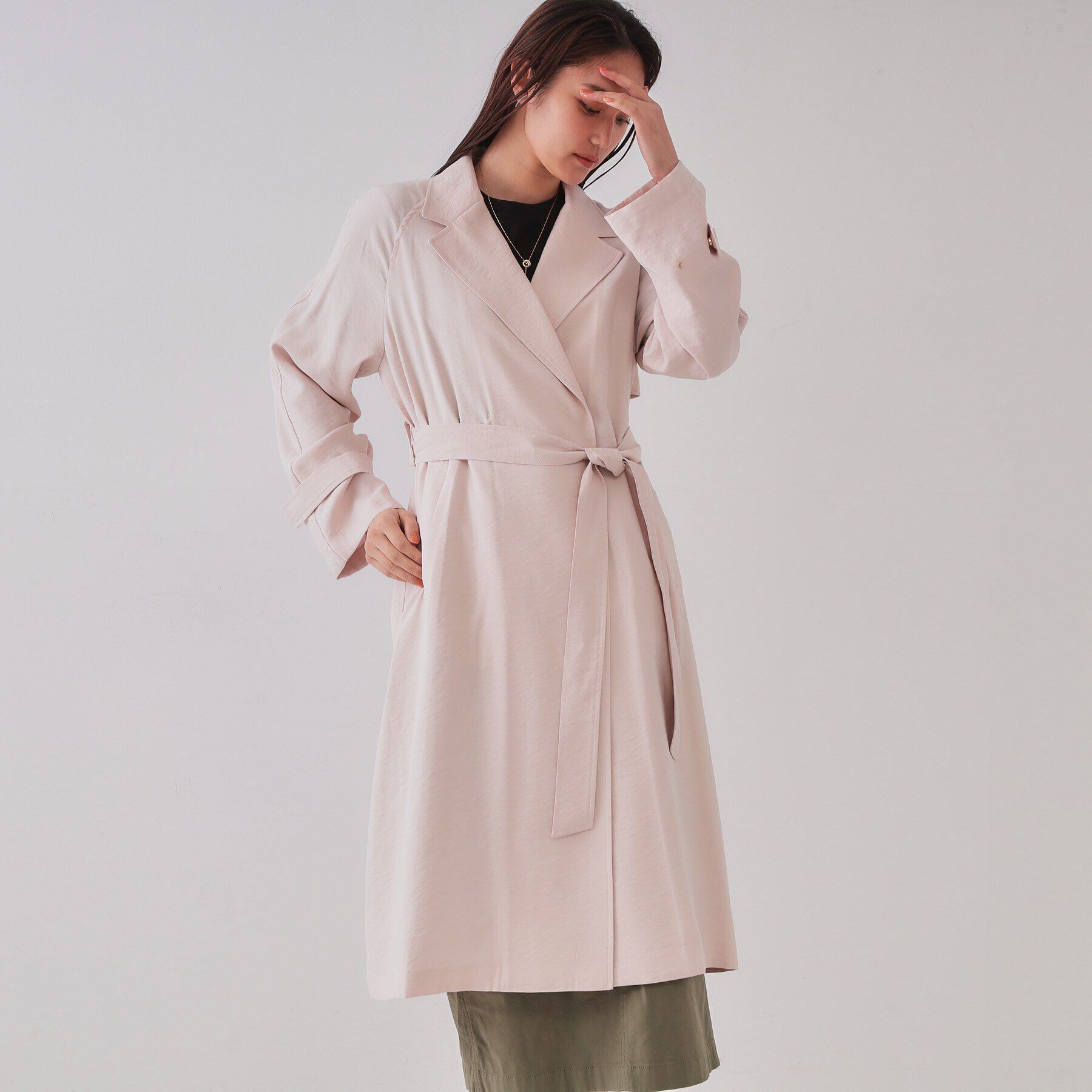 OPAQUE.CLIP「《大人百花掲載》リラクシートレンチコート【洗える】」|トレンチコート|ピンクベージュ(05