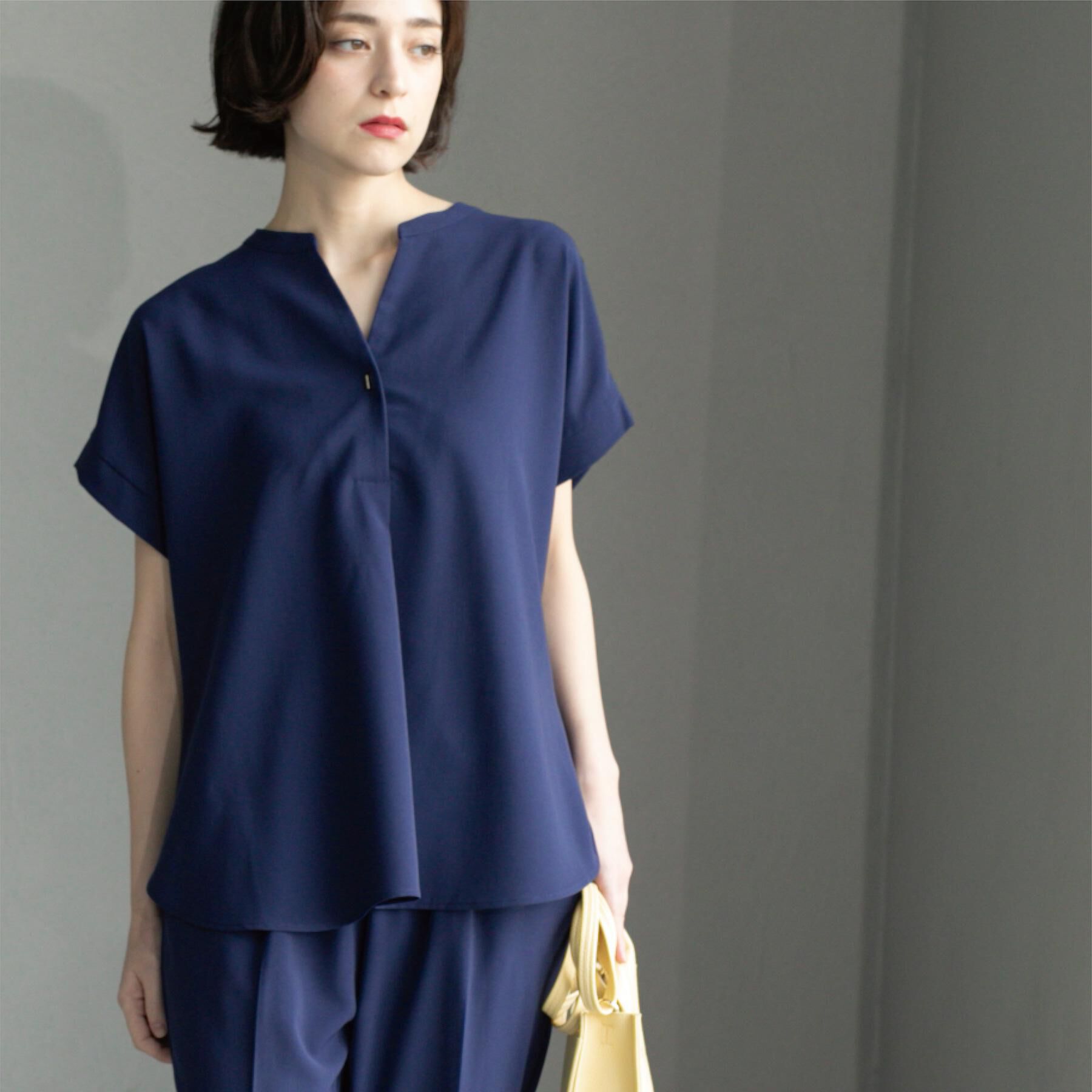 OPAQUE.CLIP「《7色展開/SS-LLサイズ》ストレッチスキッパーブラウス/セットアップ対応【洗濯機洗い可/防シワ】」|シャツ・ブラウス|