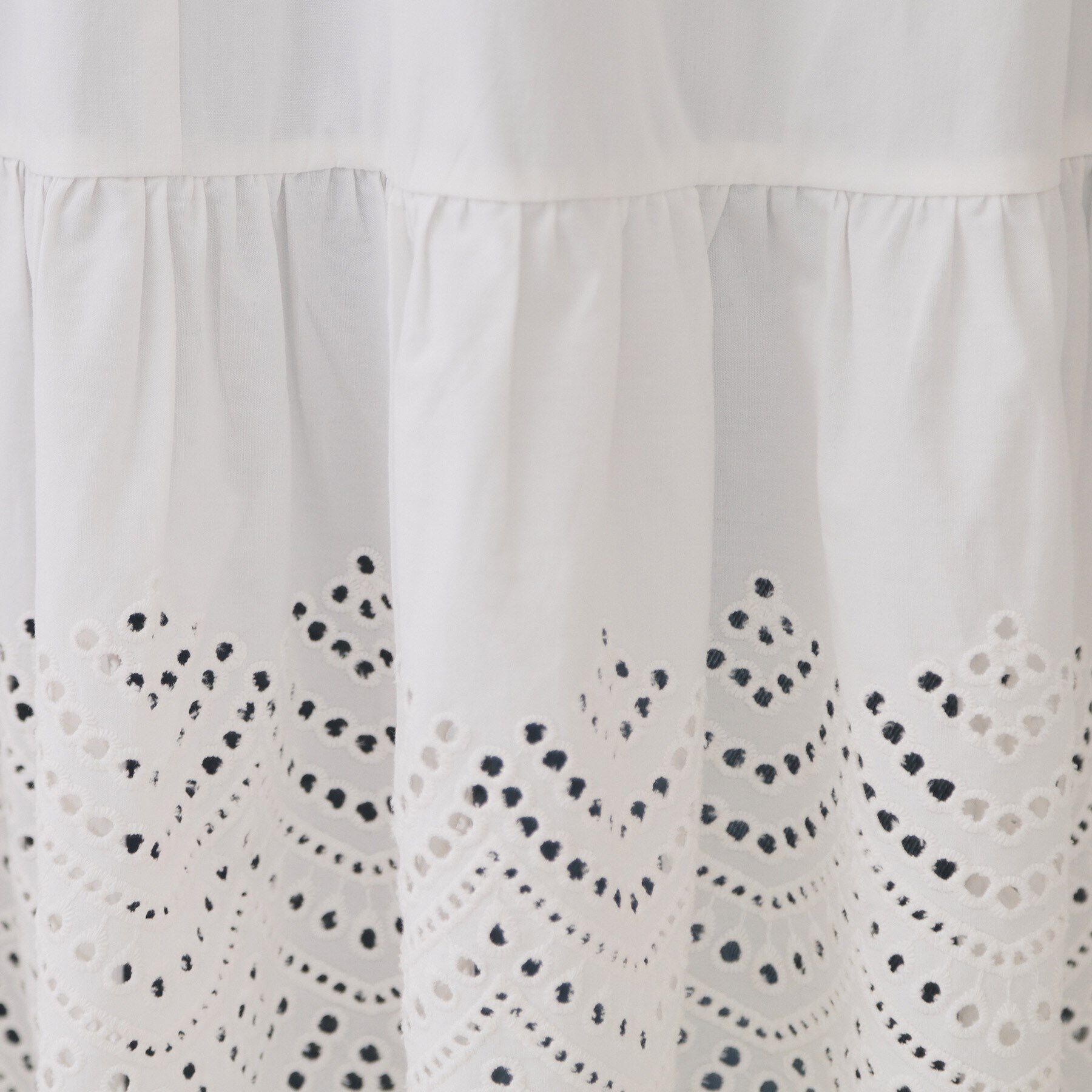 OPAQUE.CLIP「裾アイレットレースボリュームシャツワンピース【洗濯機洗い可】」|ワンピース|