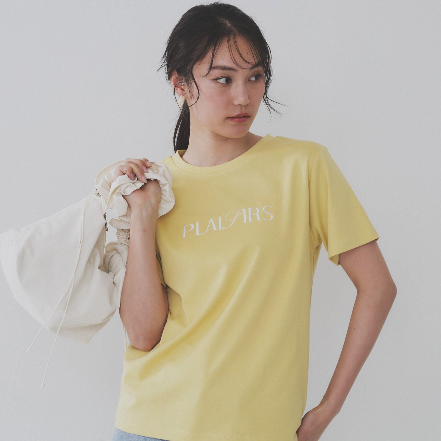 OPAQUE.CLIP「刺繍＆スパンコールロゴTシャツ【洗濯機洗い可】」|Tシャツ・カットソー|