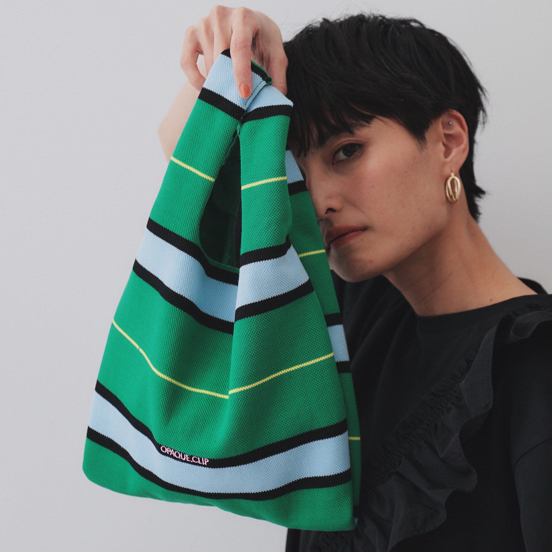 OPAQUE.CLIP「【2WAY】マルチボーダーハンドバッグ」|ハンドバッグ|