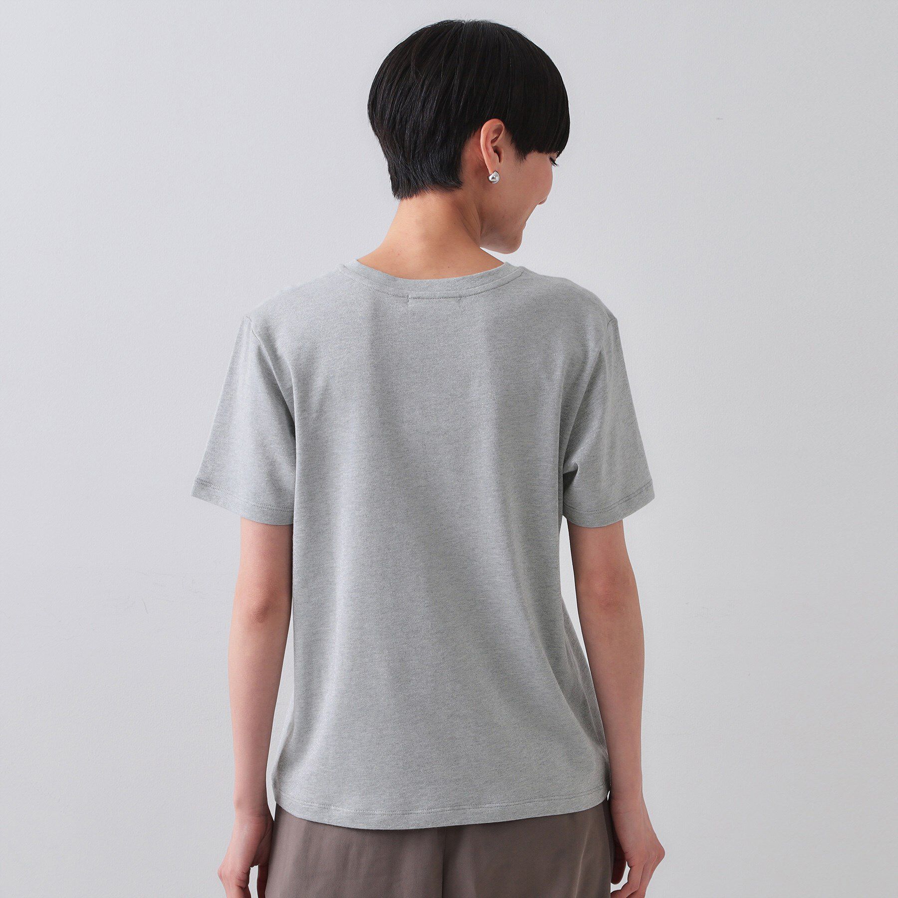 OPAQUE.CLIP「ラメベーシックTシャツ【洗濯機洗い可】」|Tシャツ・カットソー|
