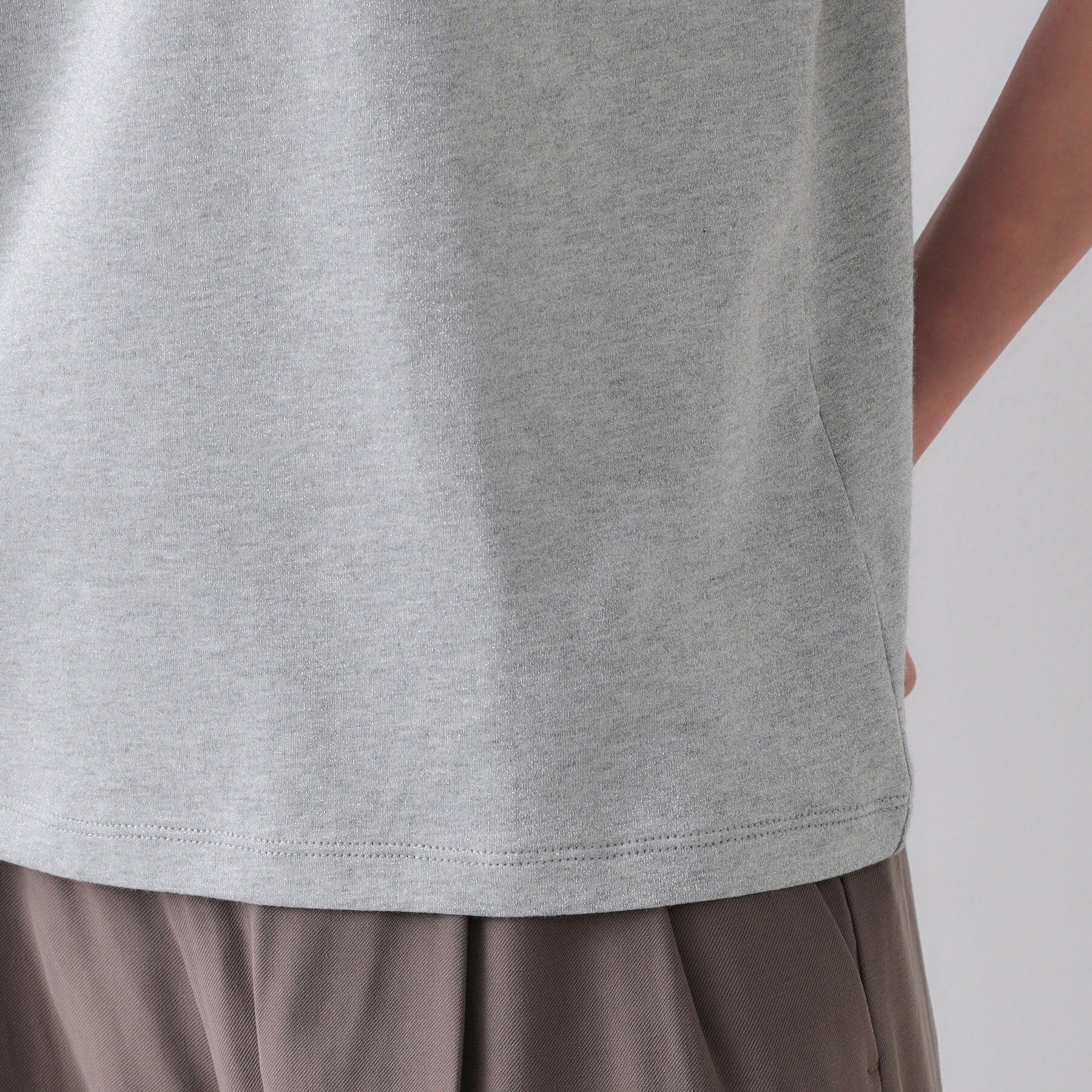 OPAQUE.CLIP「ラメベーシックTシャツ【洗濯機洗い可】」|Tシャツ・カットソー|