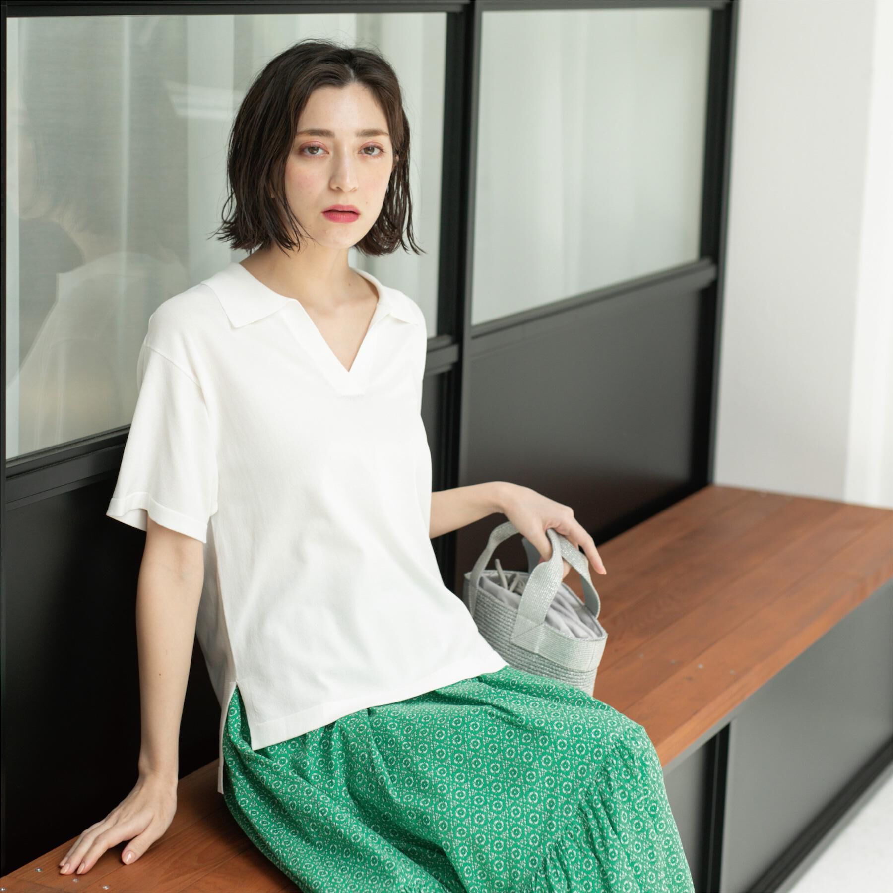 OPAQUE.CLIP「スキッパーニット【UV/接触冷感/抗ピル/洗濯機洗い可】」|ニット・セーター|