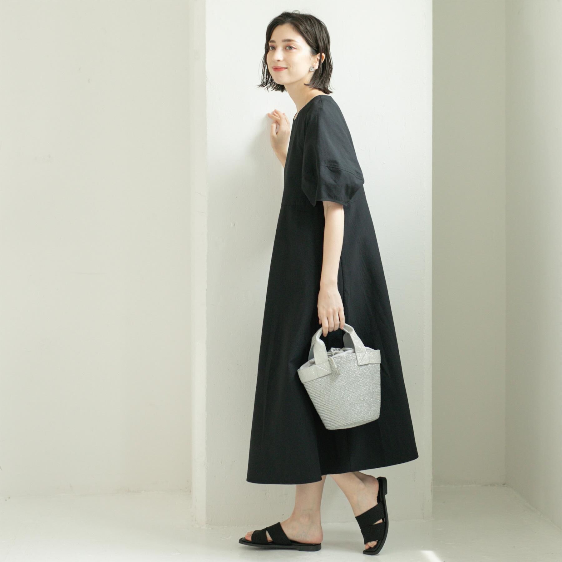 OPAQUE.CLIP「サッカーストライプワンピース【吸水速乾/イージーアイロン/洗濯機洗い可】」|ワンピース|