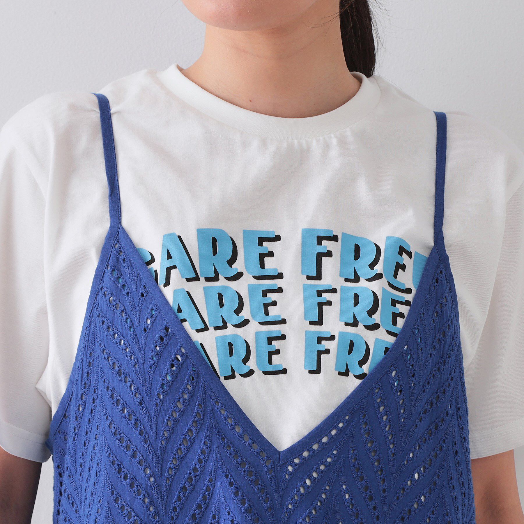 OPAQUE.CLIP「インドコットンアイレット刺繍キャミワンピース【洗える】」|ワンピース|