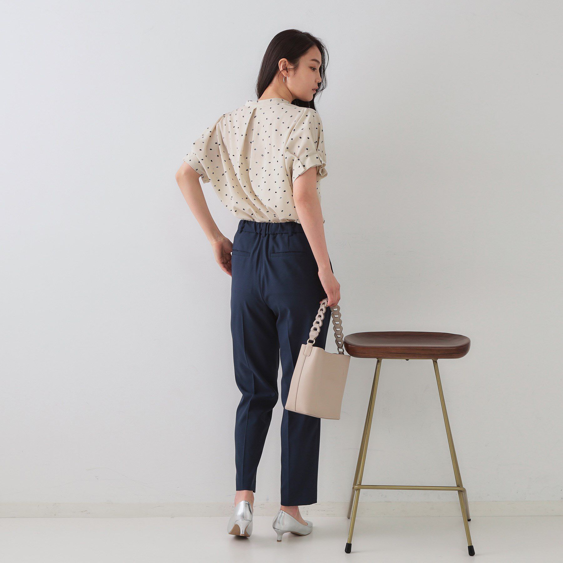 OPAQUE.CLIP「幾何柄アソート タックドルマンスリーブブラウス【洗濯機洗い可】」|シャツ・ブラウス|