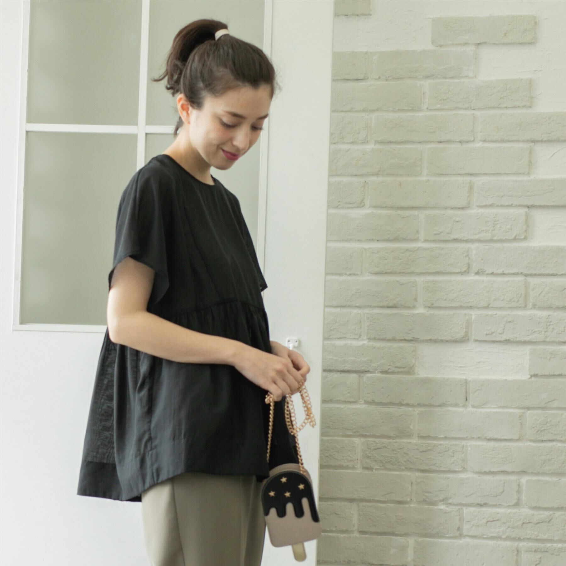 OPAQUE.CLIP「麻混シアーペプラムブラウス【洗濯機洗い可】」|シャツ・ブラウス|