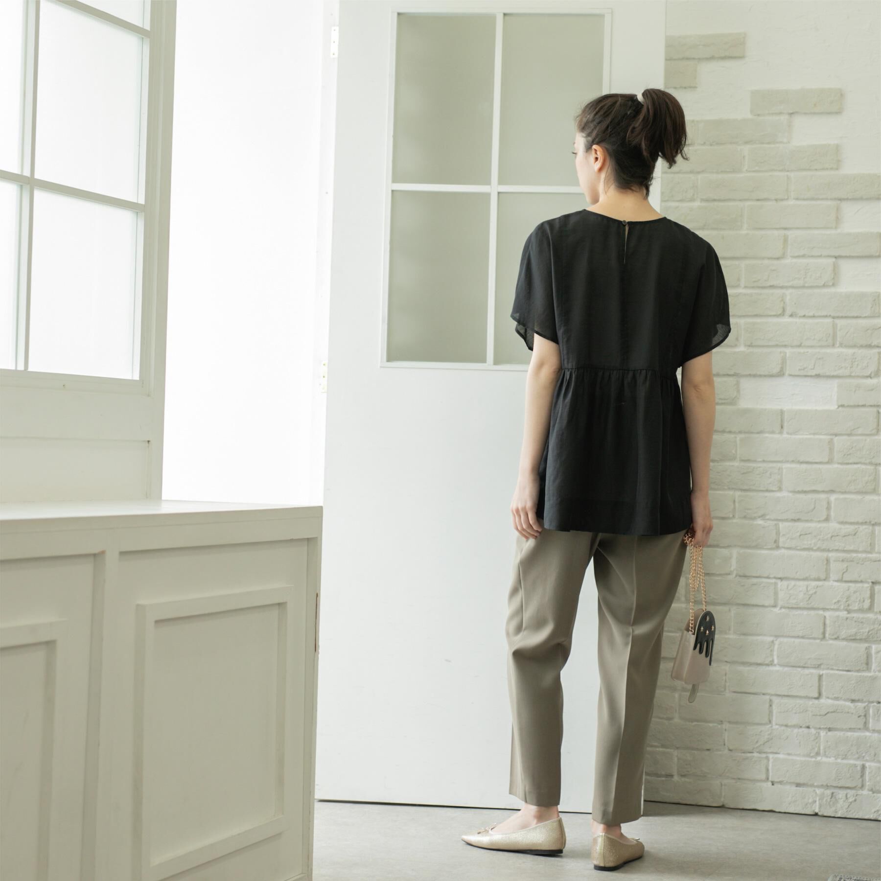 OPAQUE.CLIP「麻混シアーペプラムブラウス【洗濯機洗い可】」|シャツ・ブラウス|