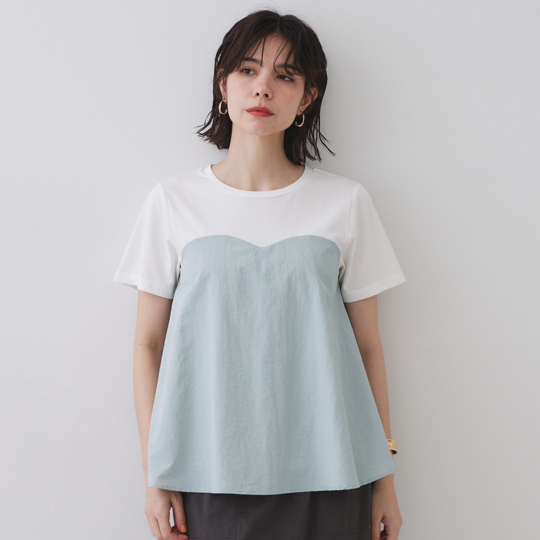 OPAQUE.CLIP「ビスチェドッキングカットソー【洗濯機洗い可】」|Tシャツ・カットソー|