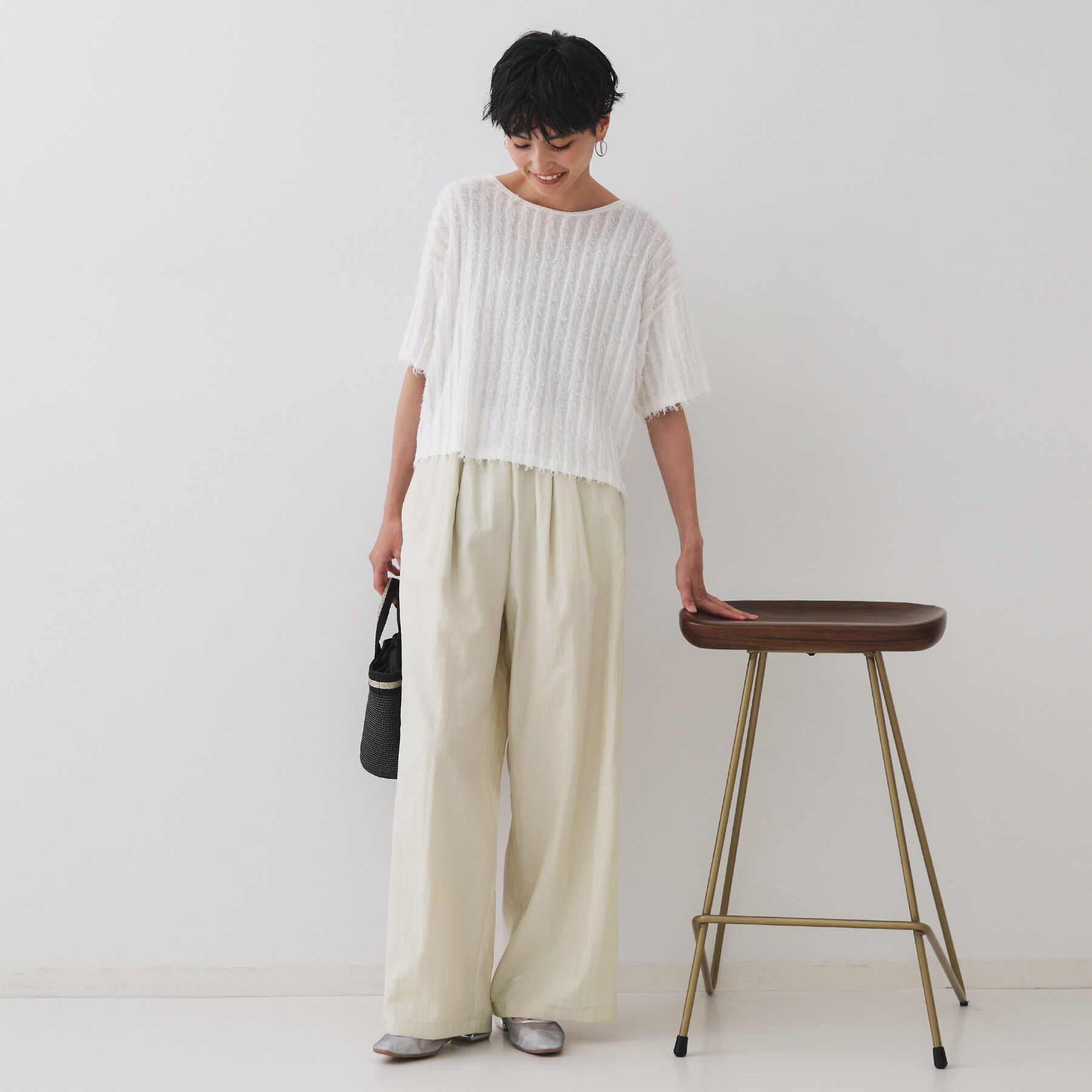 OPAQUE.CLIP「ナイロン混イージーワイドパンツ【洗濯機洗い可】」|その他|