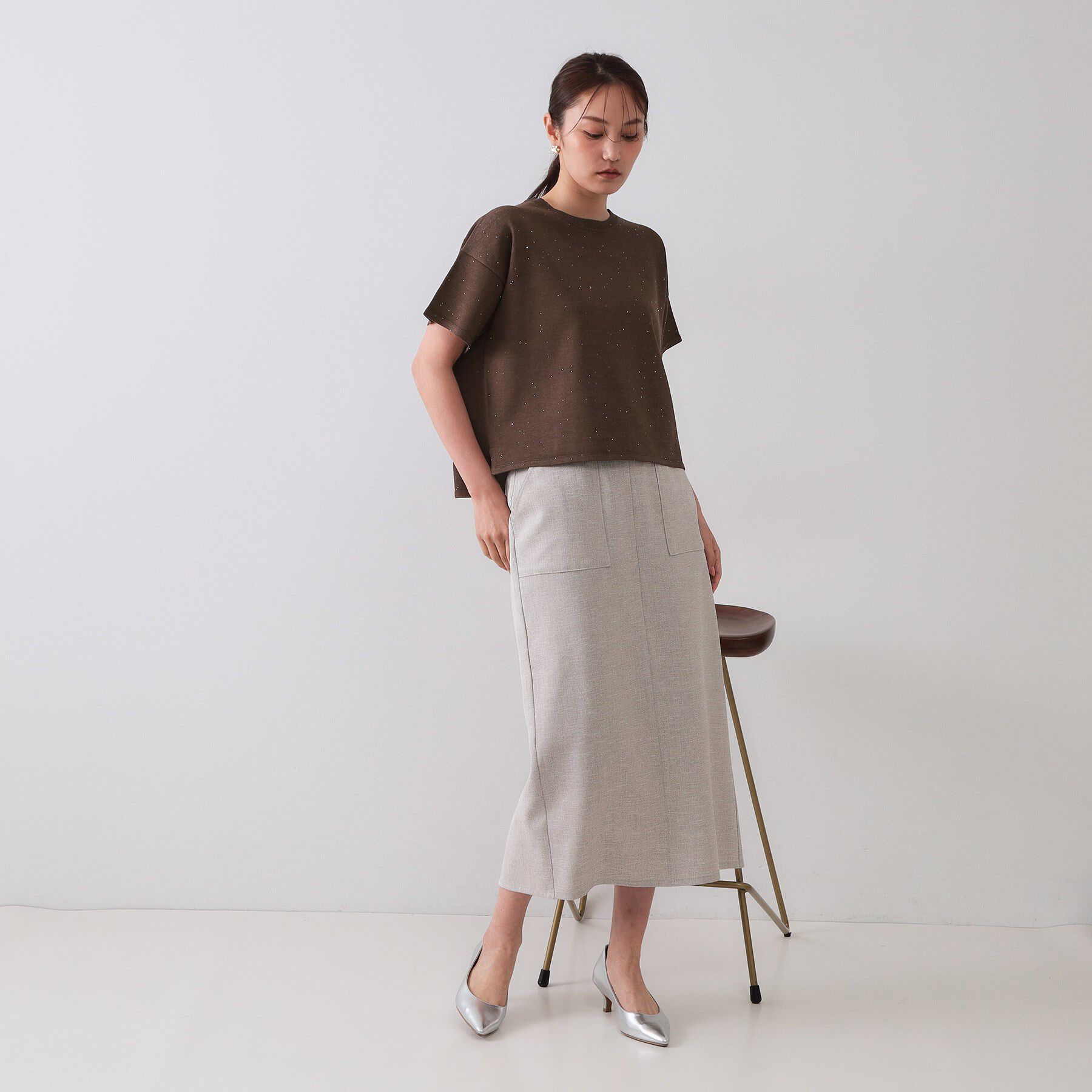 OPAQUE.CLIP「スパンコールサマーニット【洗濯機洗い可/抗ピル】」|ニット・セーター|