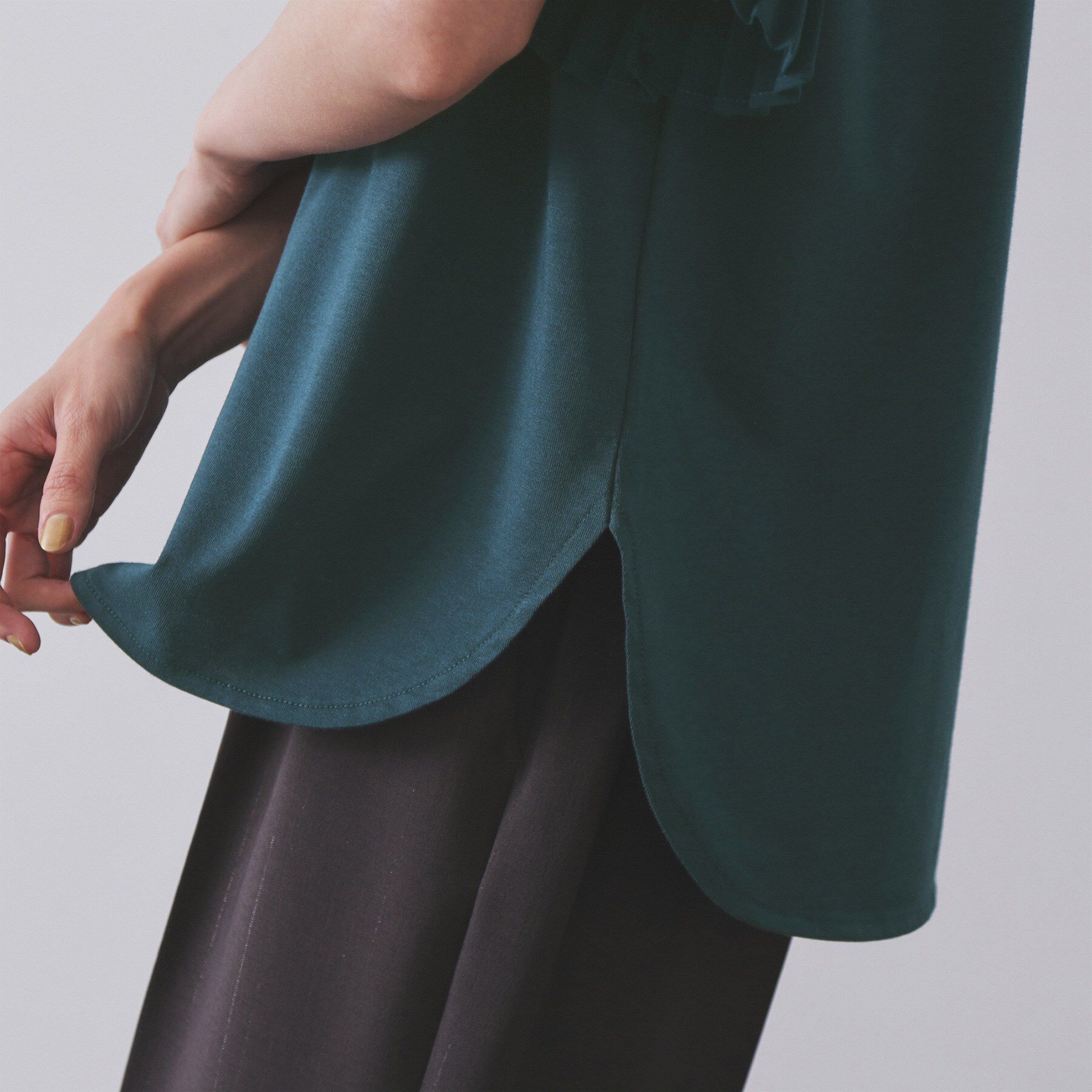 OPAQUE.CLIP「プリーツスリーブドッキングトップス【洗濯機洗い可】」|Tシャツ・カットソー|