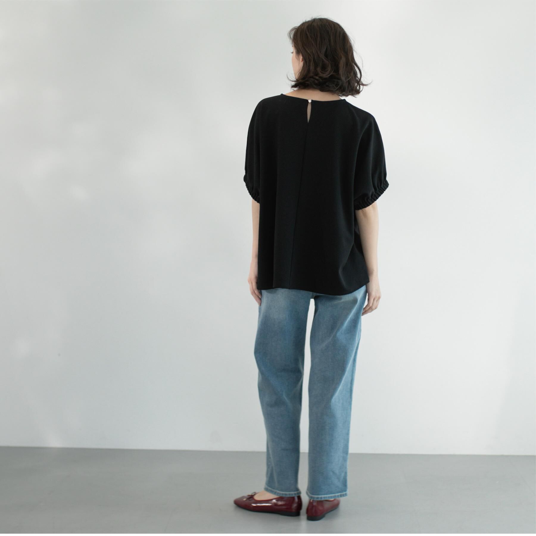 OPAQUE.CLIP「ギャザードルマンスリーブトップス【UV/吸水速乾/洗濯機洗い可】」|Tシャツ・カットソー|