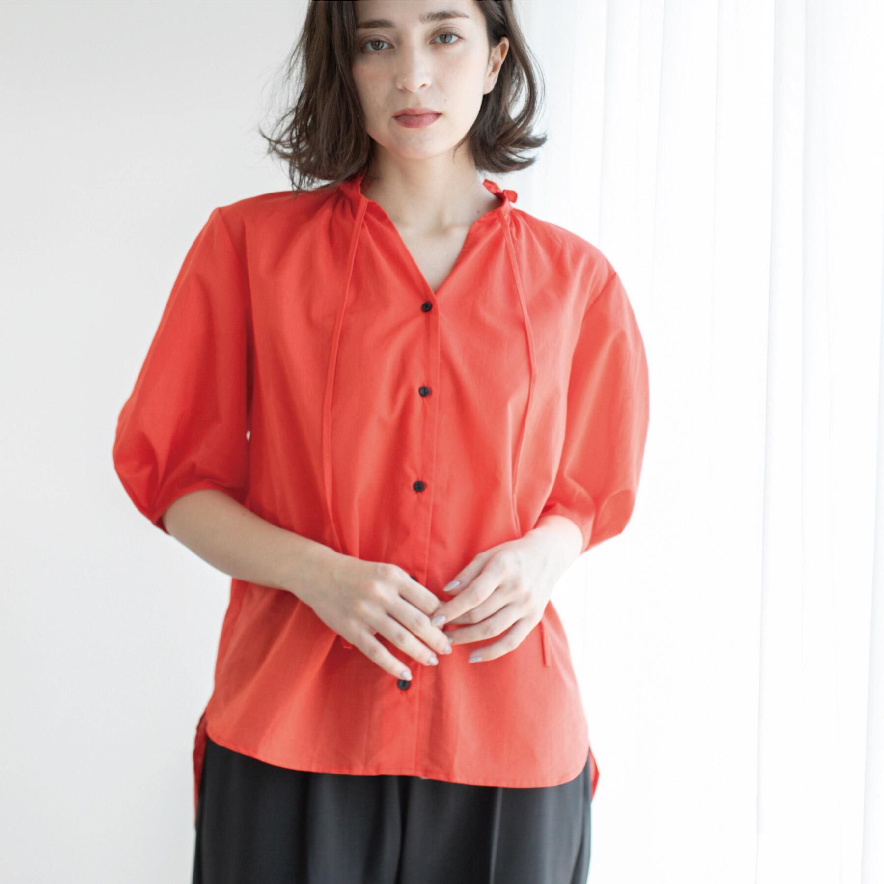 OPAQUE.CLIP「シアーフリルネックブラウス【洗濯機洗い可】」|シャツ・ブラウス|