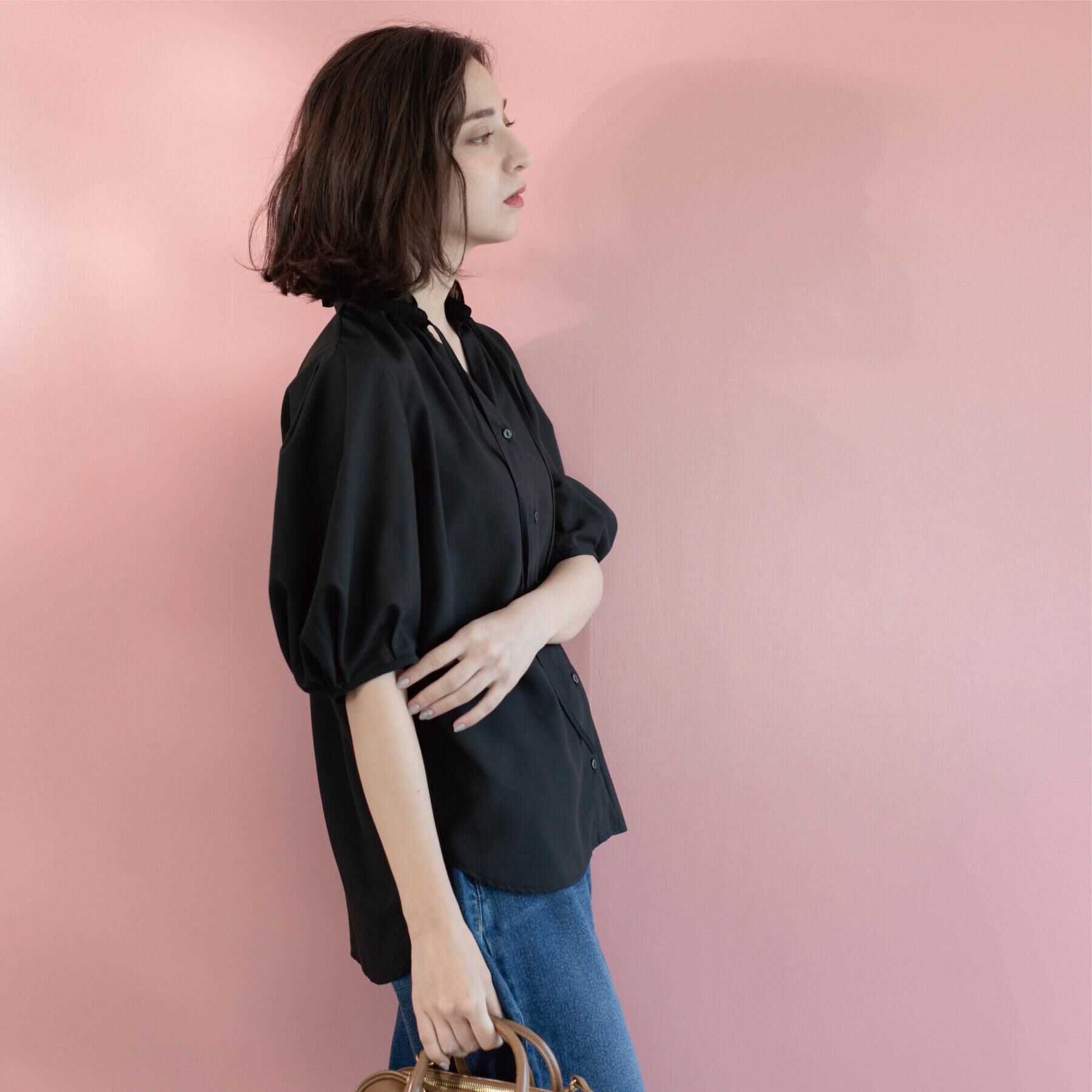 OPAQUE.CLIP「シアーフリルネックブラウス【洗濯機洗い可】」|シャツ・ブラウス|