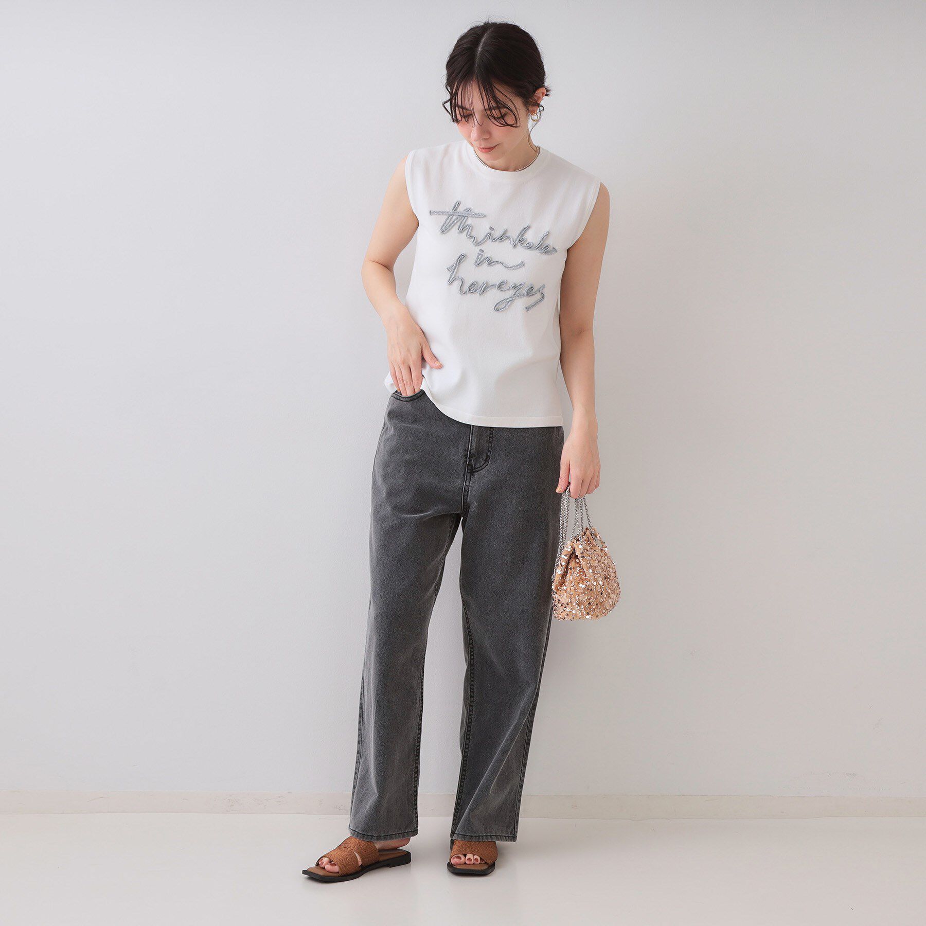 OPAQUE.CLIP「ラメテープロゴニット【洗濯機洗い可/抗ピル】」|ニット・セーター|