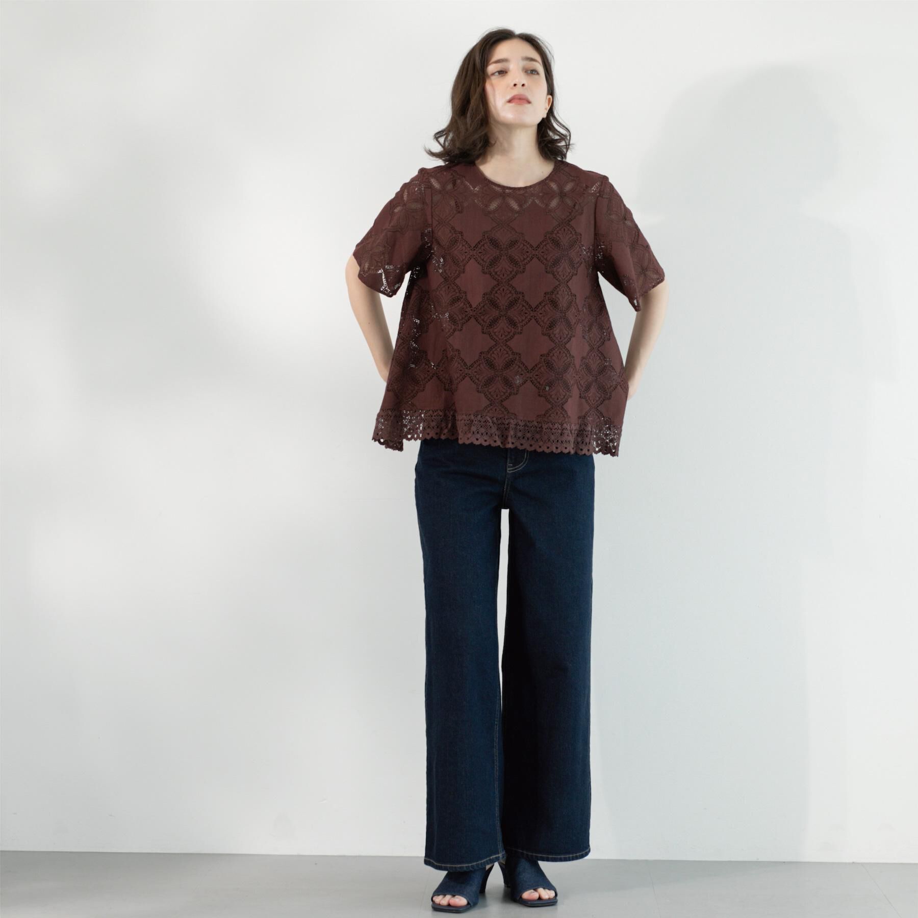 OPAQUE.CLIP「ストレッチバギーデニム【洗濯機洗い可】《SS～LL》」|デニム|