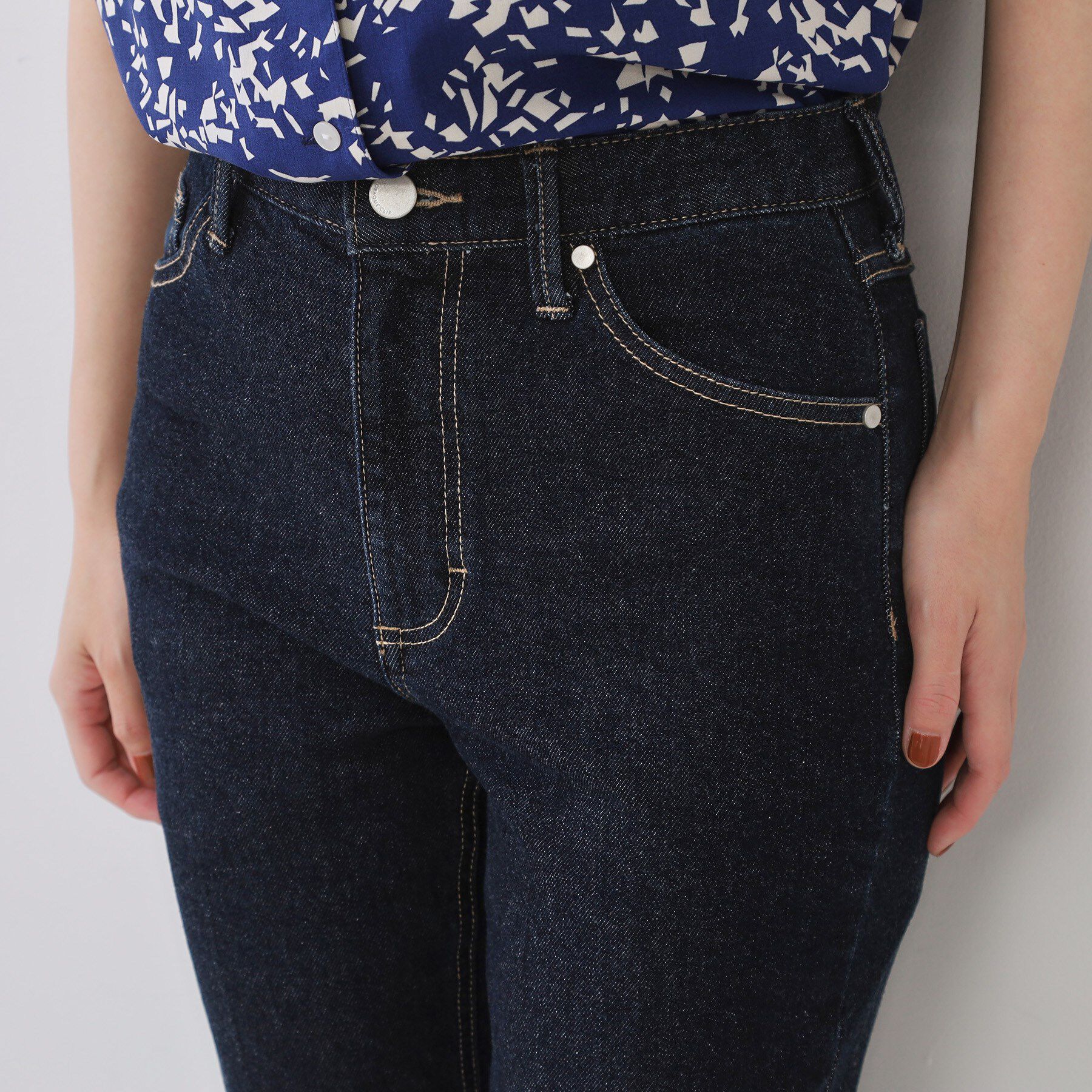 OPAQUE.CLIP「ストレッチセミフレアデニム【洗濯機洗い可】《SS-LLサイズ》」|デニム|