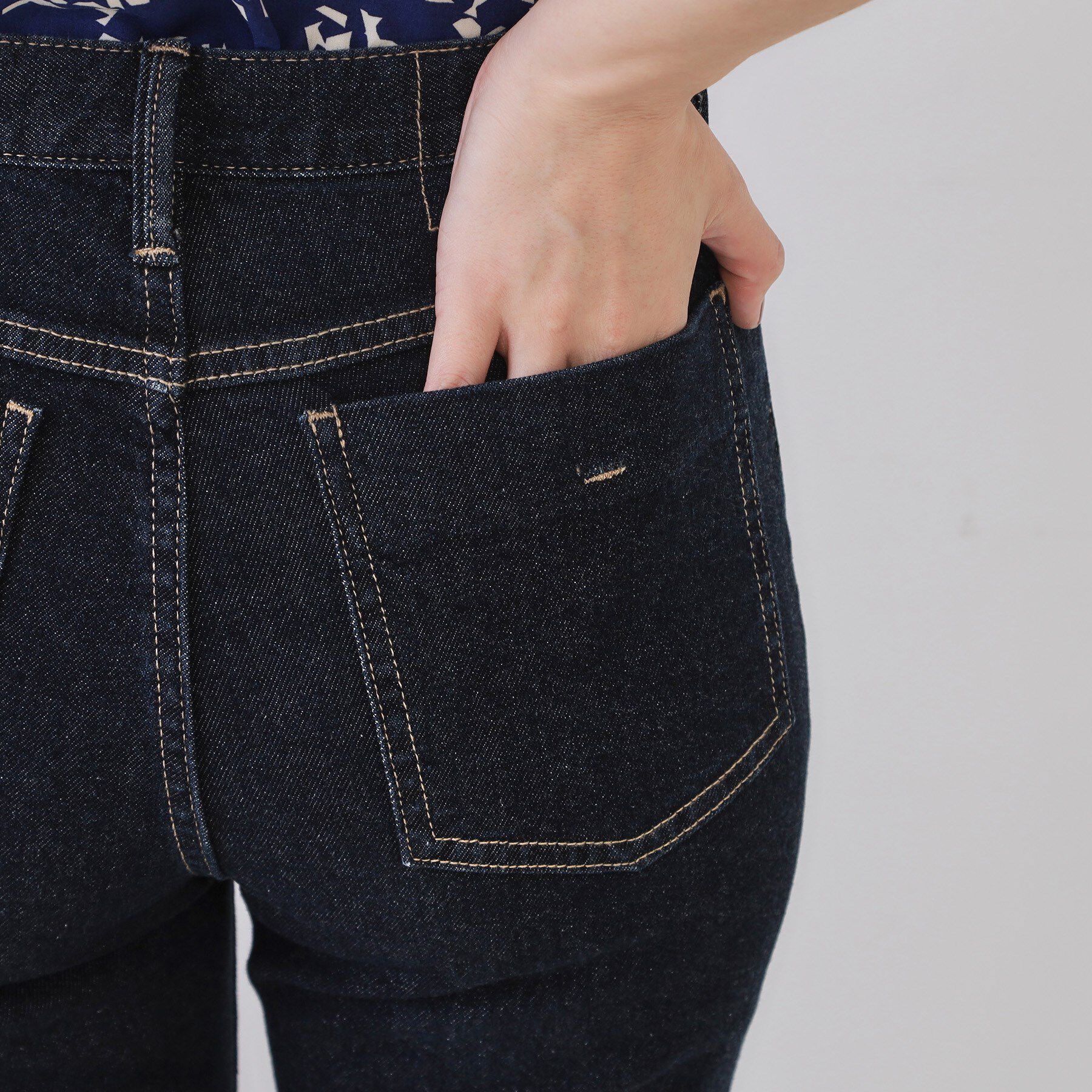 OPAQUE.CLIP「ストレッチセミフレアデニム【洗濯機洗い可】《SS-LLサイズ》」|デニム|