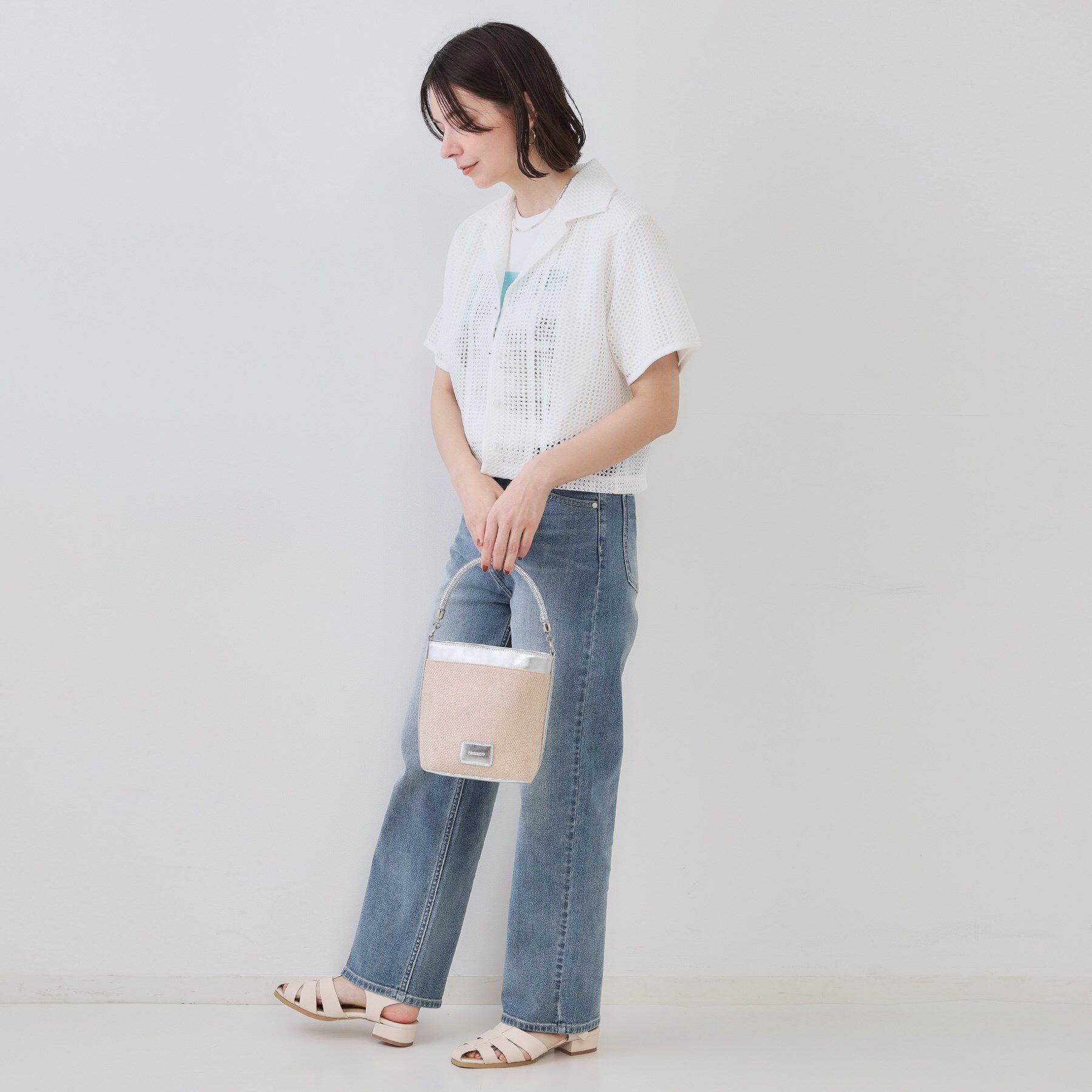 OPAQUE.CLIP「メッシュ開襟シャツ【洗濯機洗い可】」|シャツ・ブラウス|