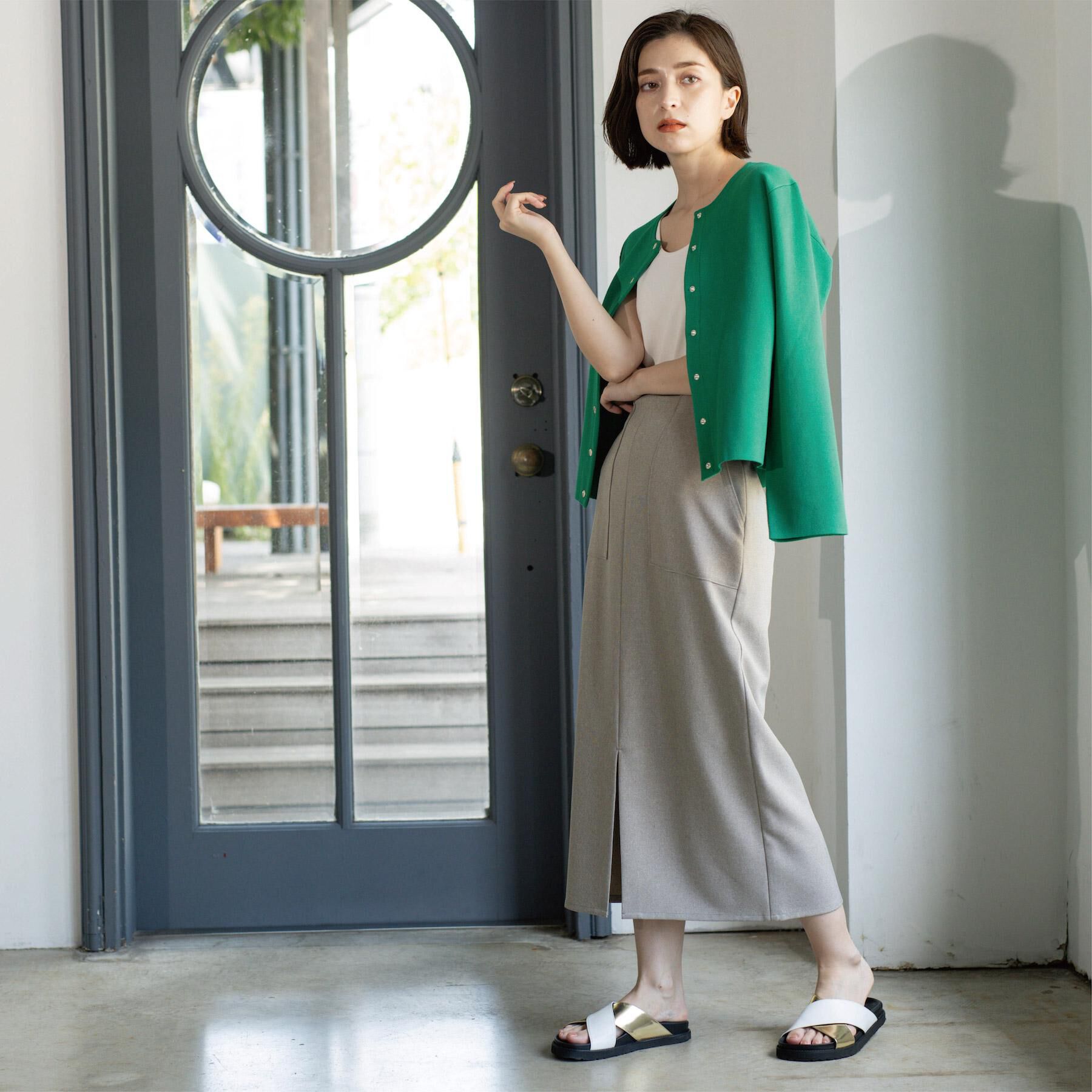 OPAQUE.CLIP「スナップボタンニットカーディガン【UVケア/洗濯機OK】《6col/S～LL》」|カーディガン|