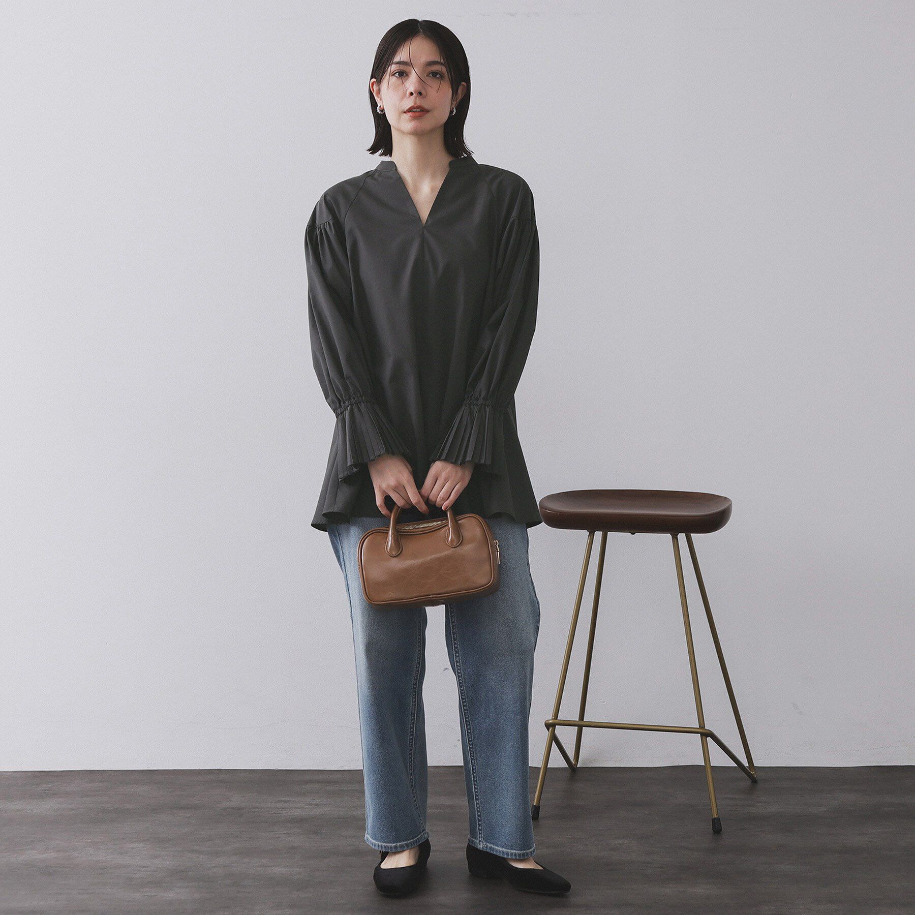 OPAQUE.CLIP「プリーツキャンディスリーブブラウス【洗濯機洗い可】」|シャツ・ブラウス|