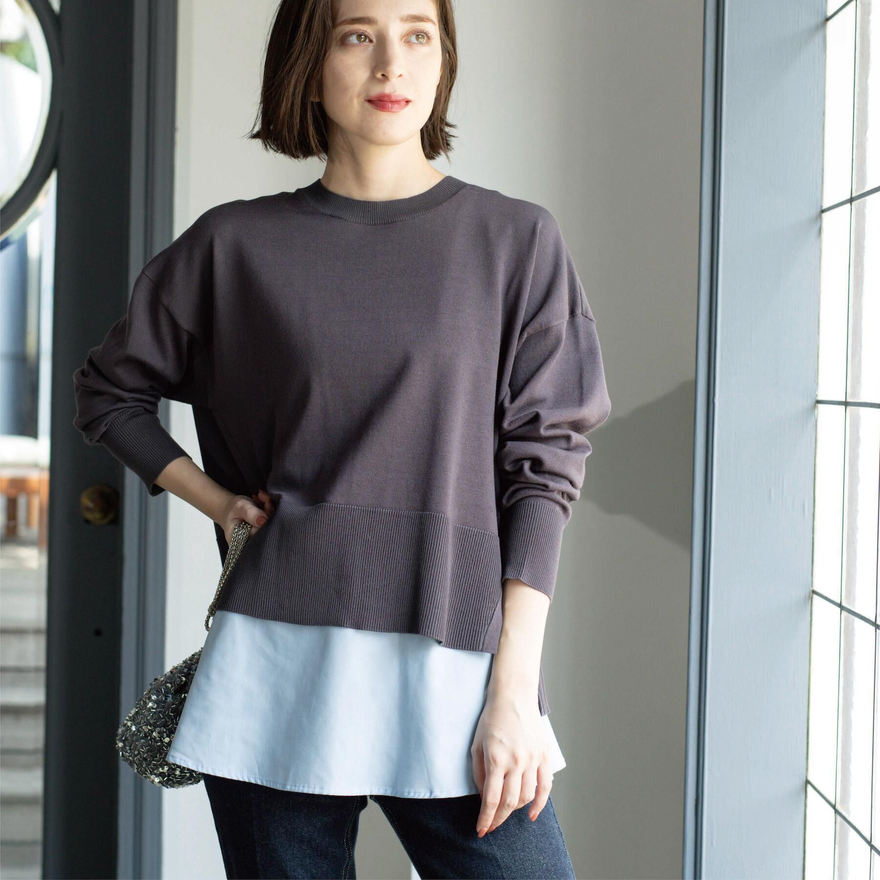 OPAQUE.CLIP「《ツインセット》リラクシーサイドスリットニット&times;ドッキングタンク【洗濯機洗い可】」|その他|