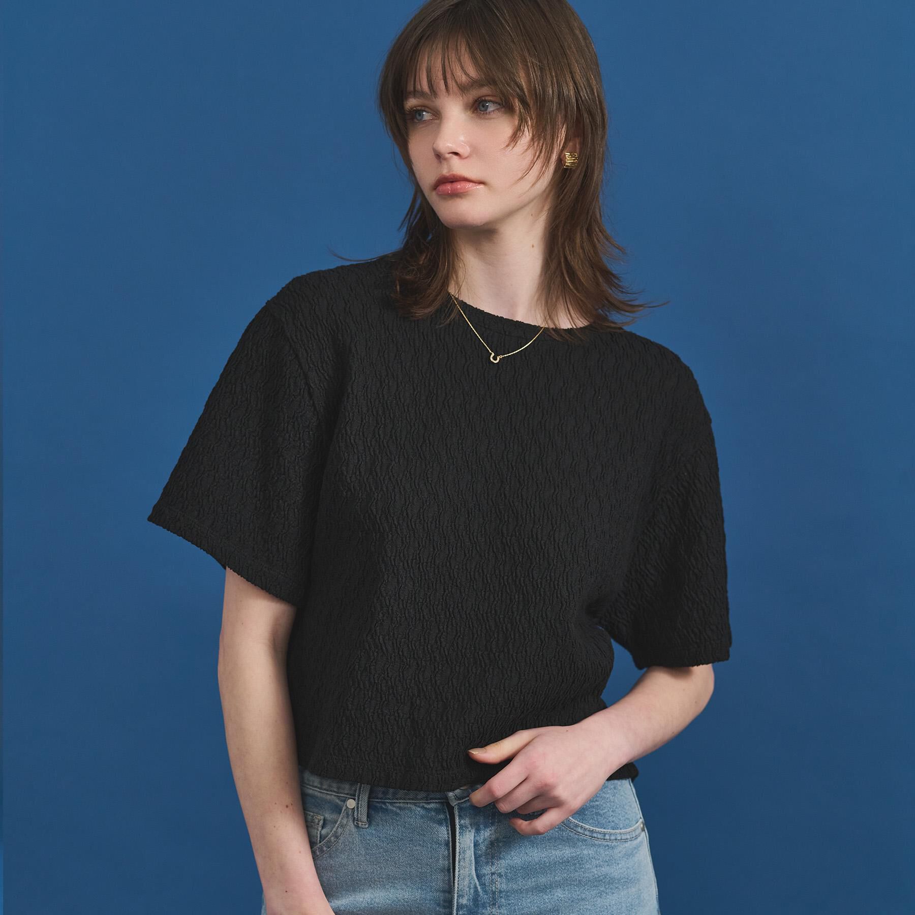 OPAQUE.CLIP「ふくれジャカードトップス【洗濯機洗い可】」|Tシャツ・カットソー|