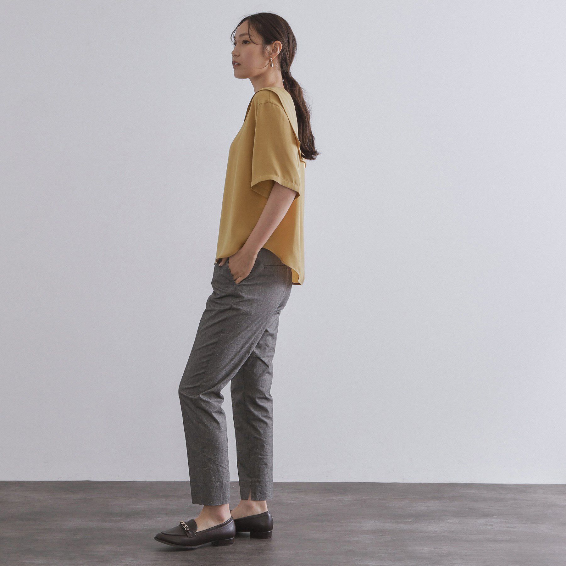 OPAQUE.CLIP「ヴィンテージサテンセーラーカラーブラウス【洗濯機洗い可】」|シャツ・ブラウス|