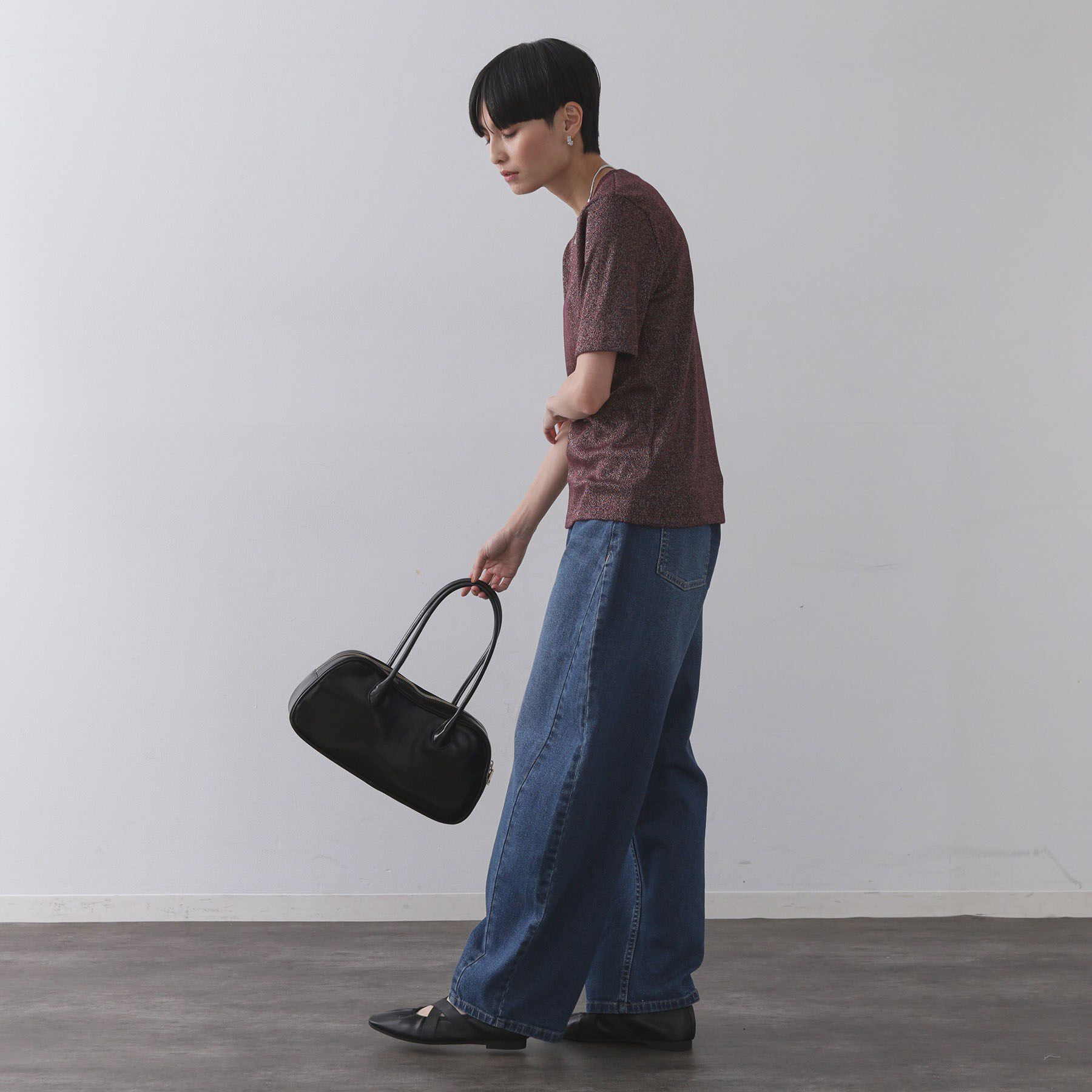 OPAQUE.CLIP「ラメリブカットソー【洗濯機洗い可】」|Tシャツ・カットソー|