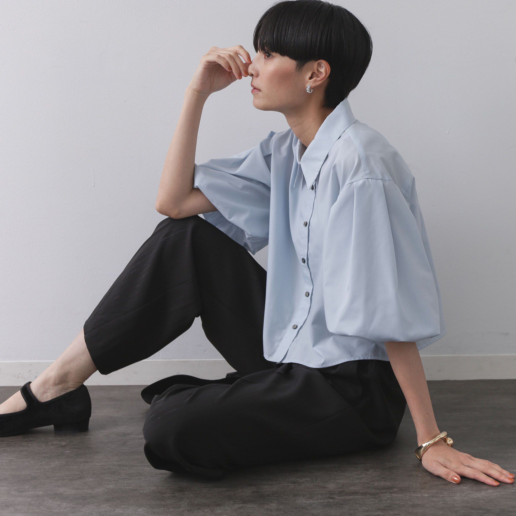 OPAQUE.CLIP「バルーンスリーブシャツ【洗濯機洗い可】」|シャツ・ブラウス|